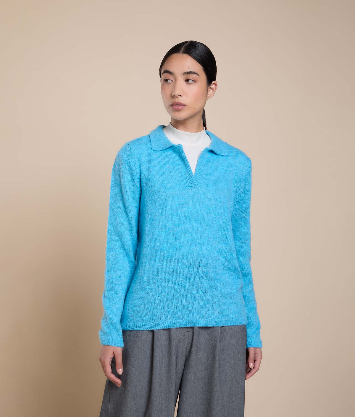 High-Neck Jersey Sweater
