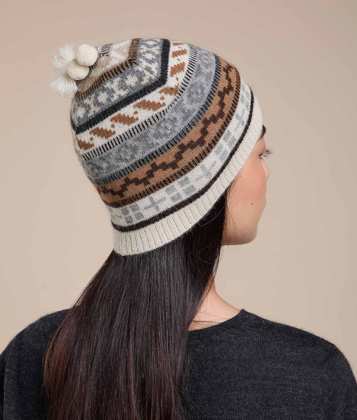 Jacquard Pom-Pom Beanie