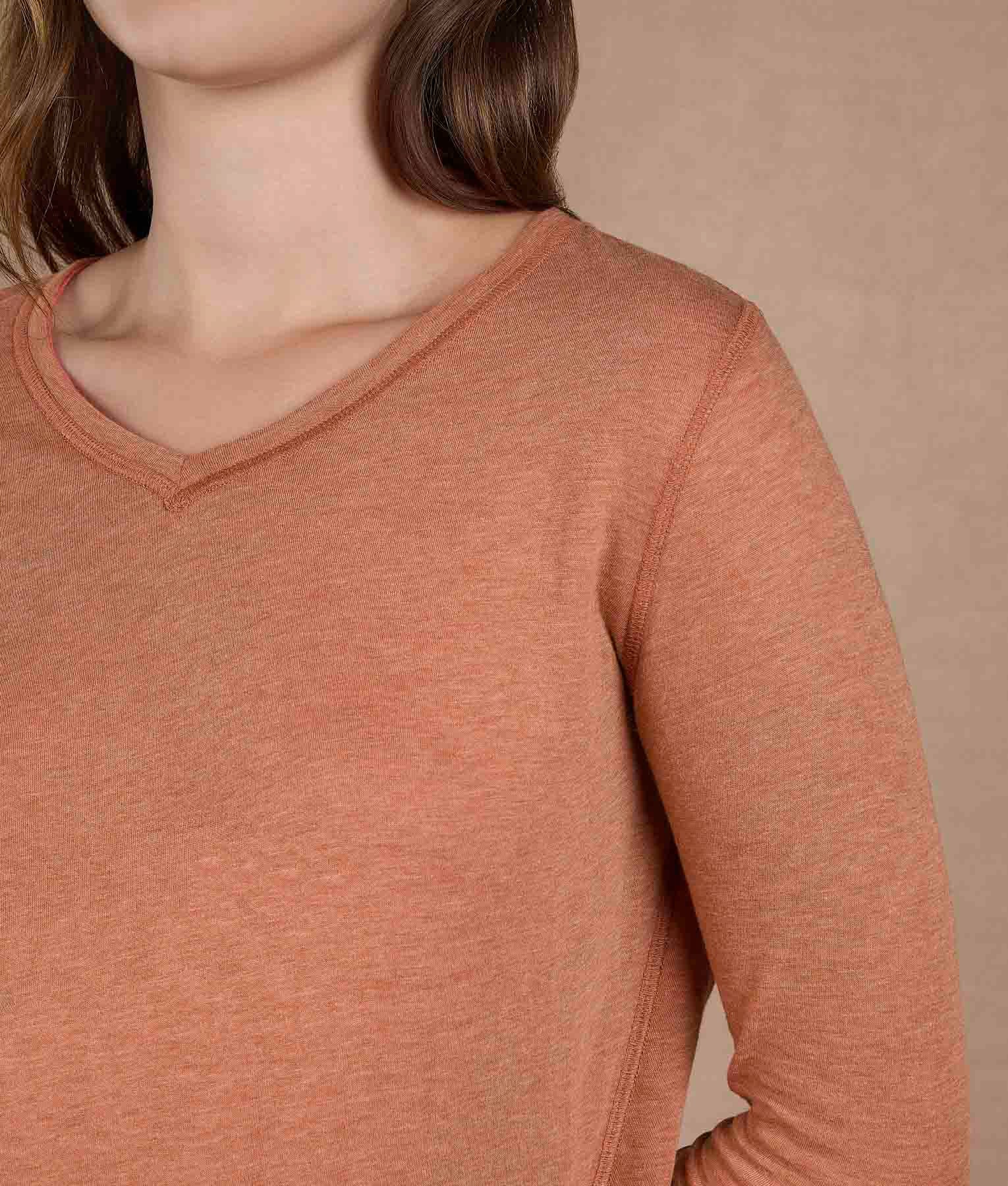 Peach Bloom V-Neck Reversible Sweater