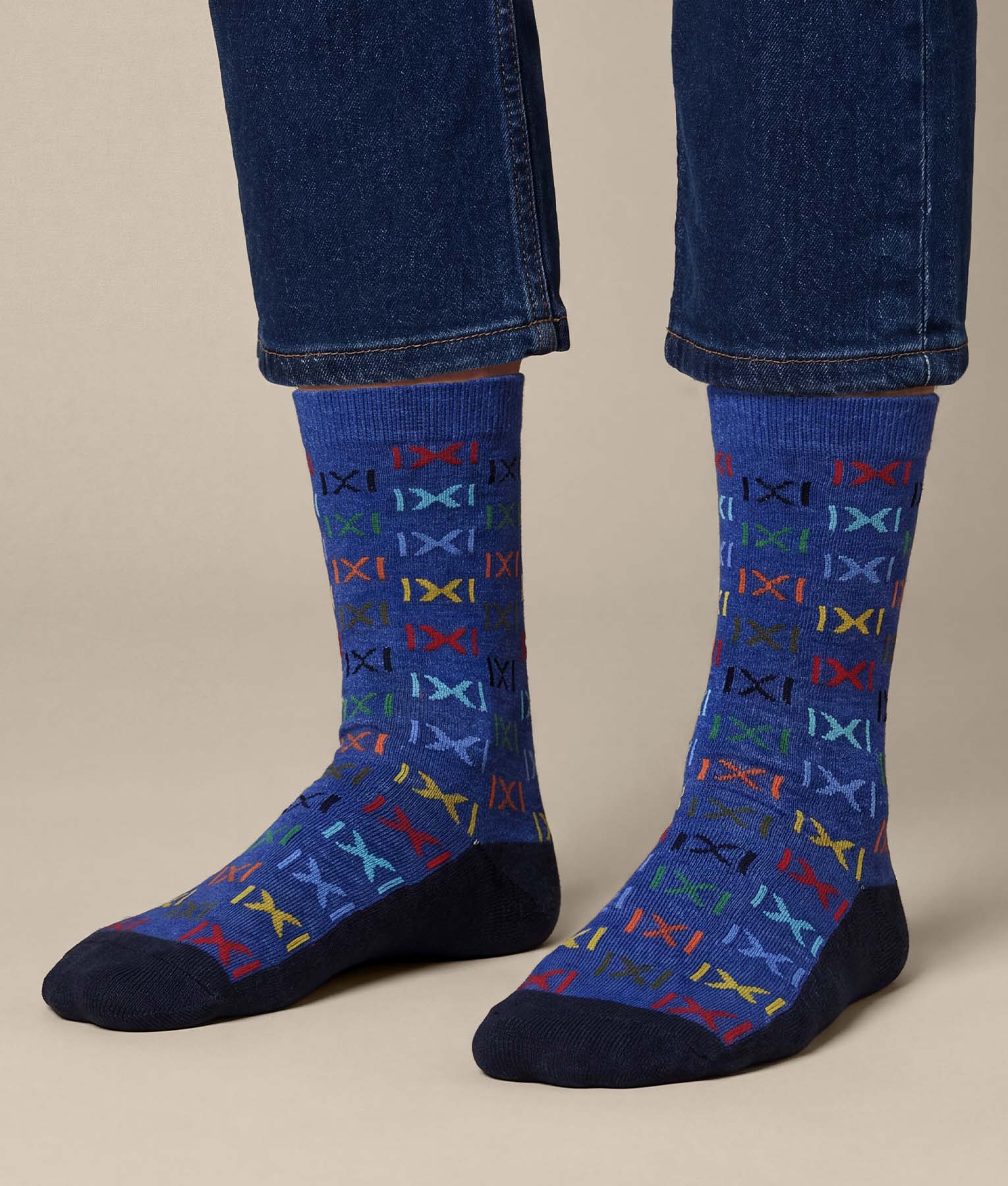 Men's Multi Coloured Crossed Socks