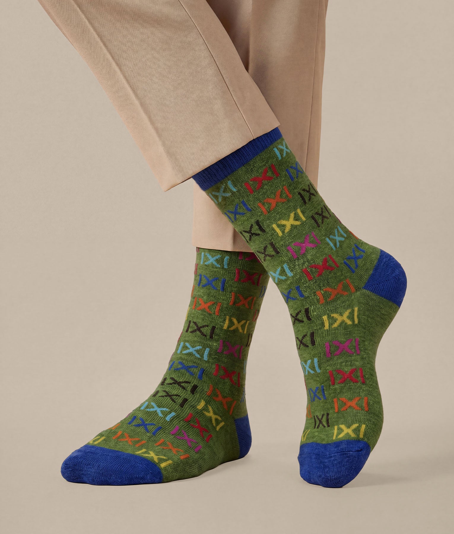 Women's Multi Coloured Crossed Socks