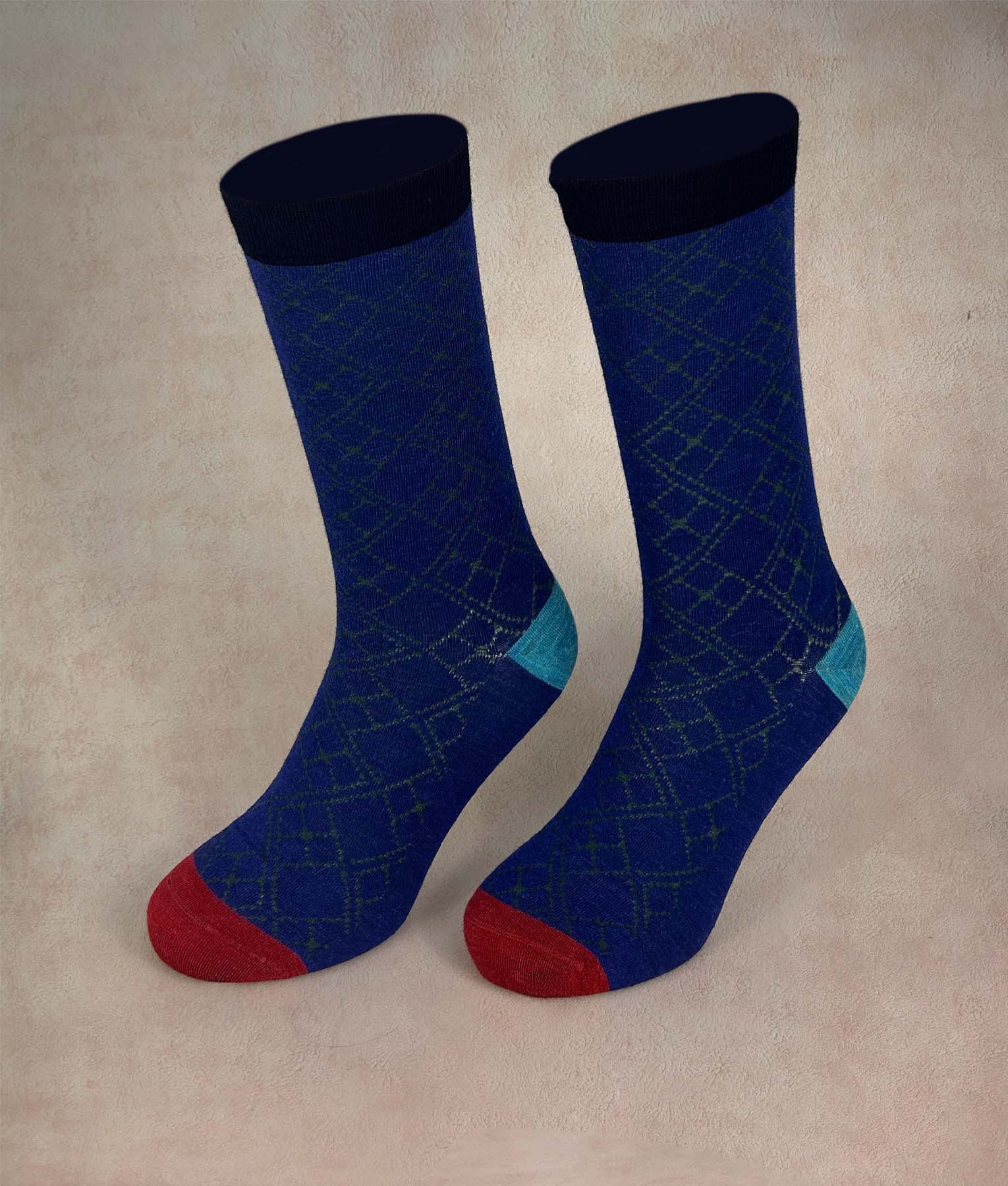 Bi Colour Jacquard Mens Socks