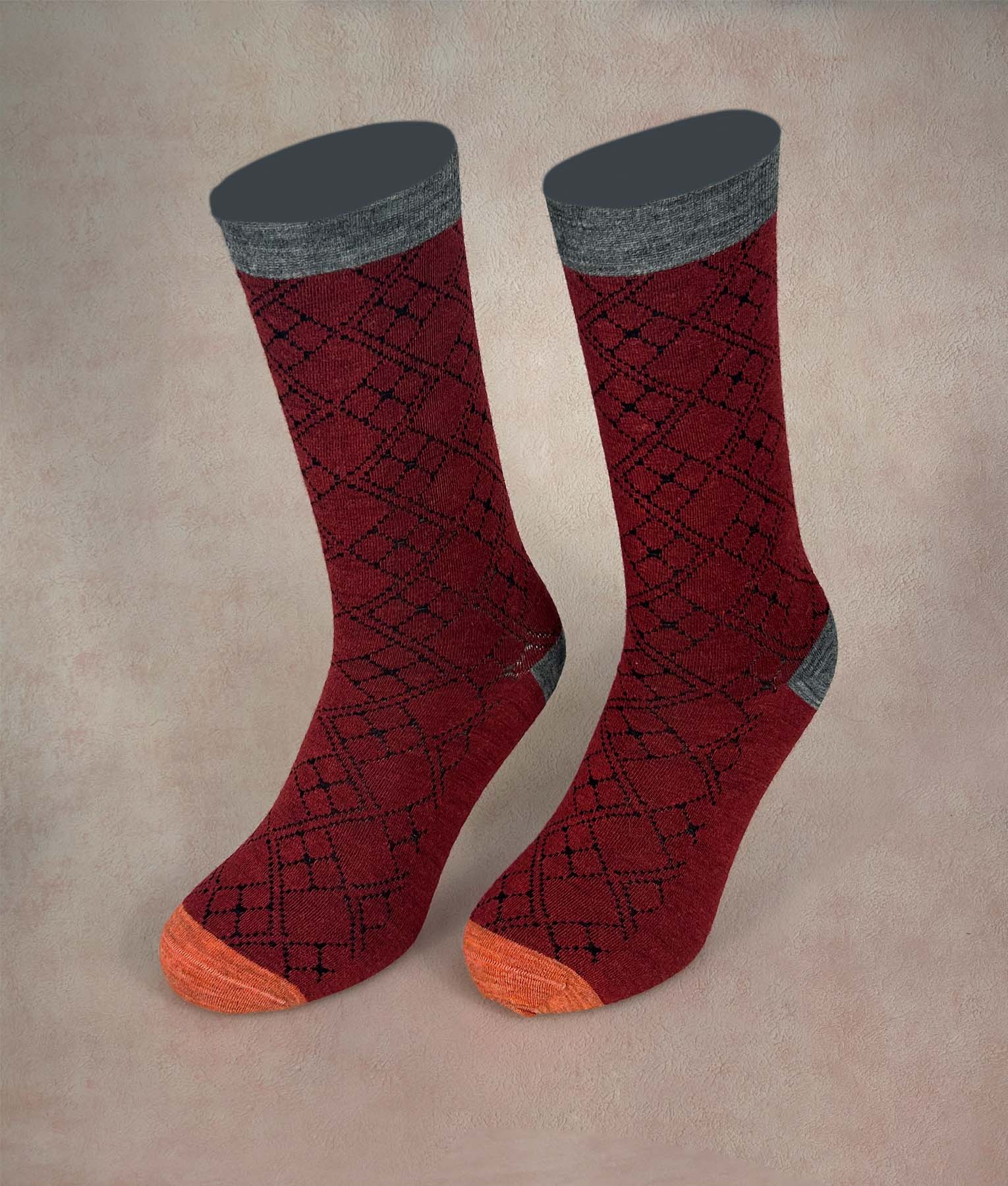 Bi Colour Jacquard Mens Socks