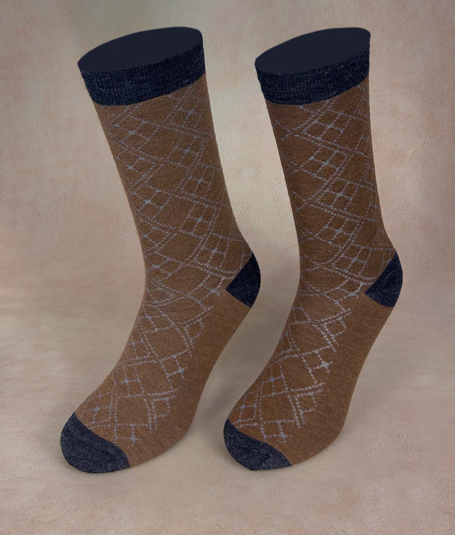 Bi Colour Jacquard Mens Socks