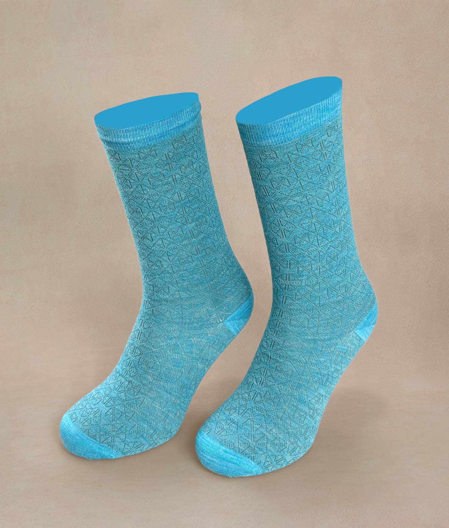 Women Socks Textured - light blue
