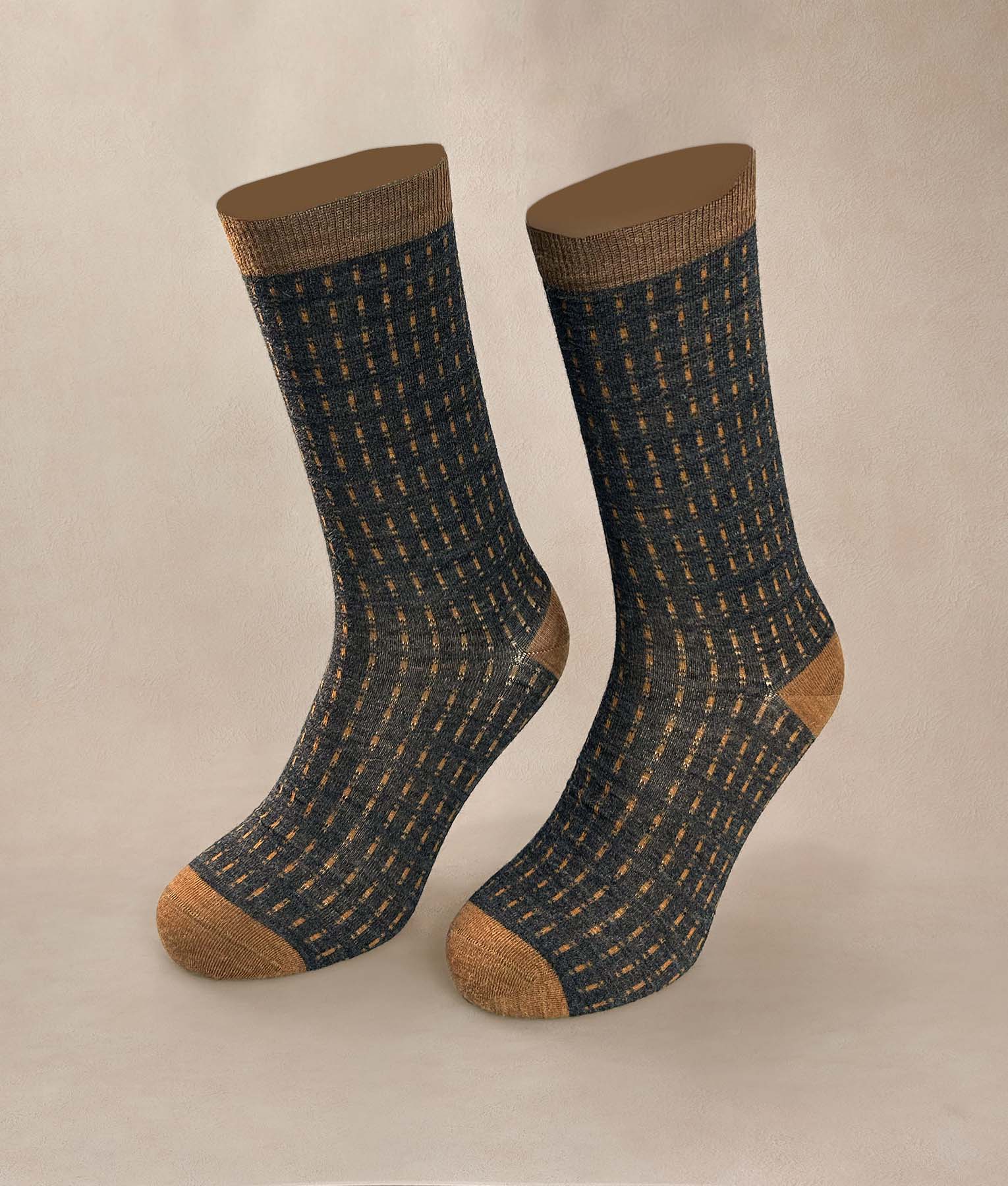 Men´s Socks Lines Interrupted - brown