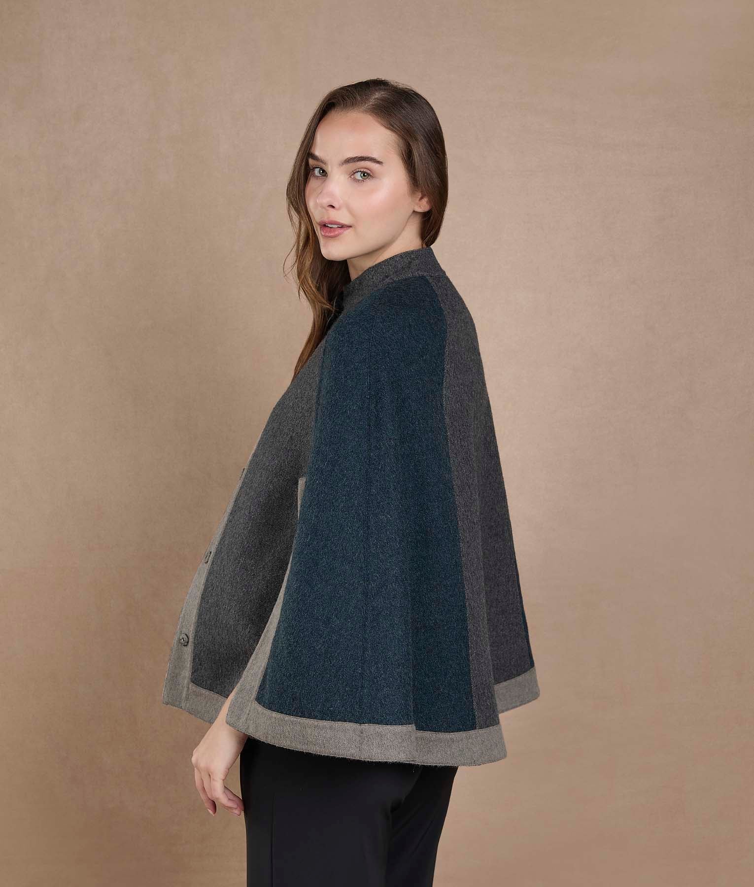 Color Blocked Reversible Cape - Ghost And Tornado