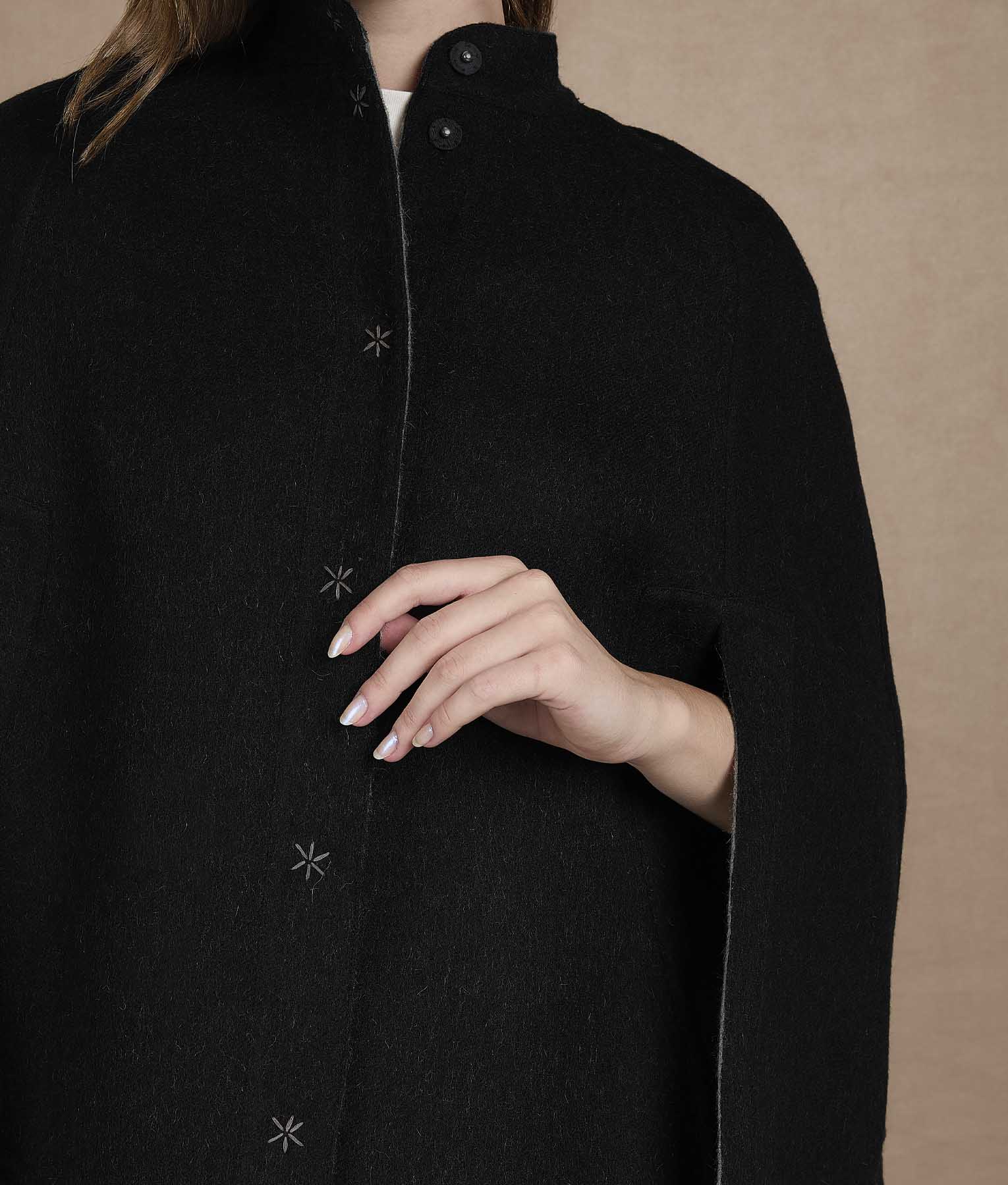 Color Blocked Reversible Cape - Ghost And Tornado