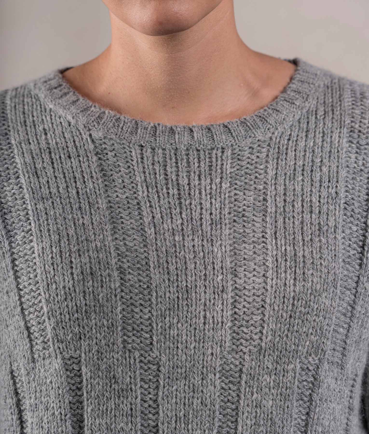Ribbed Long Sweater - Heather Grey