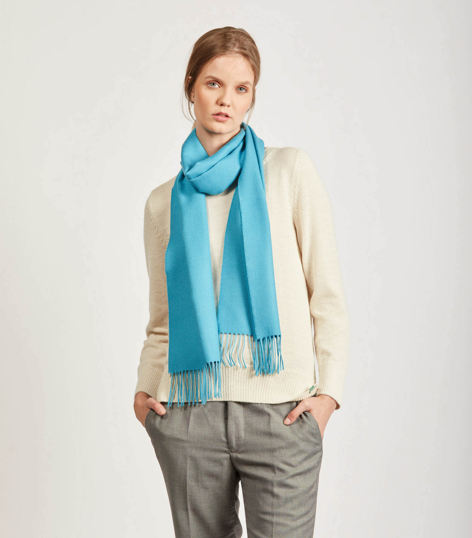 Fringed Lux Scarf - Larkspur Blue
