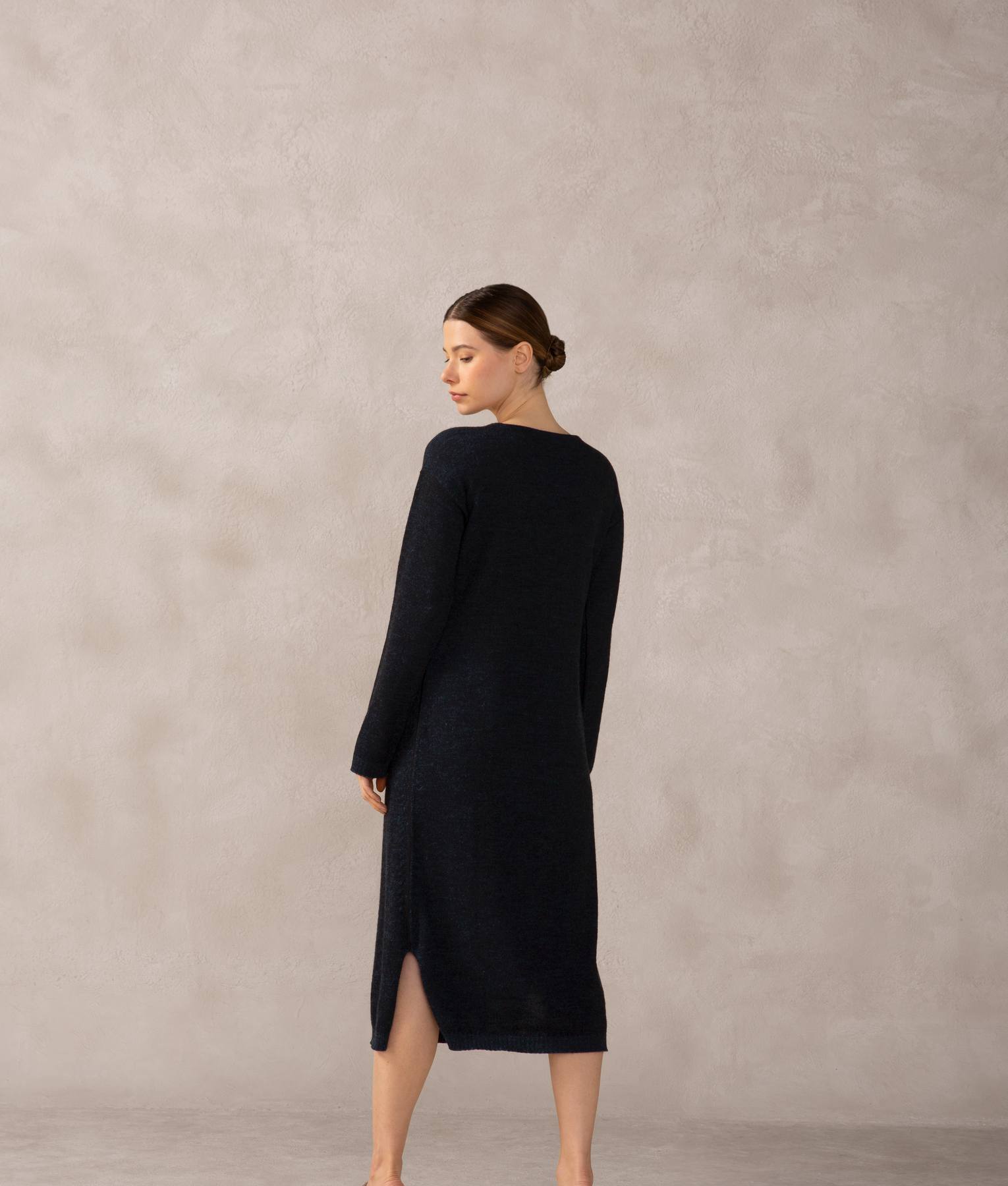 Reversible Long Line Dress - Asphalt Gray And Vallarta Blue