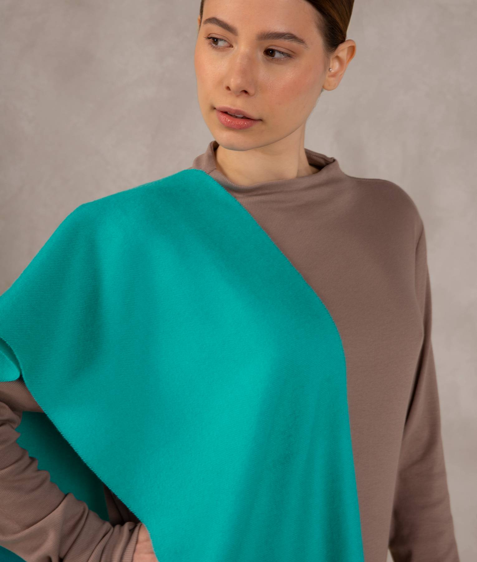 Long Brushed Scarf - Viridian Green