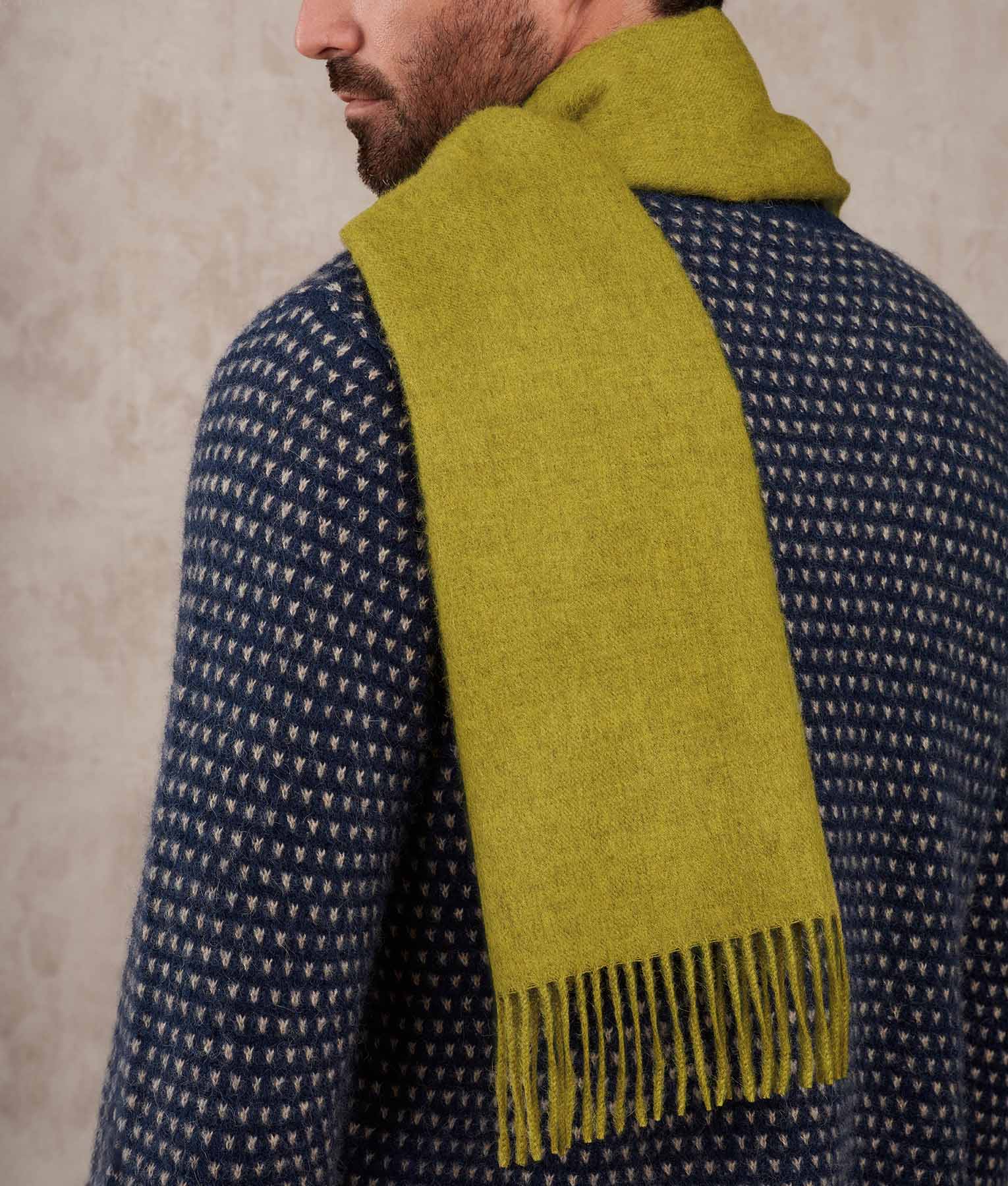 Long Brushed Scarf - Spinach Green