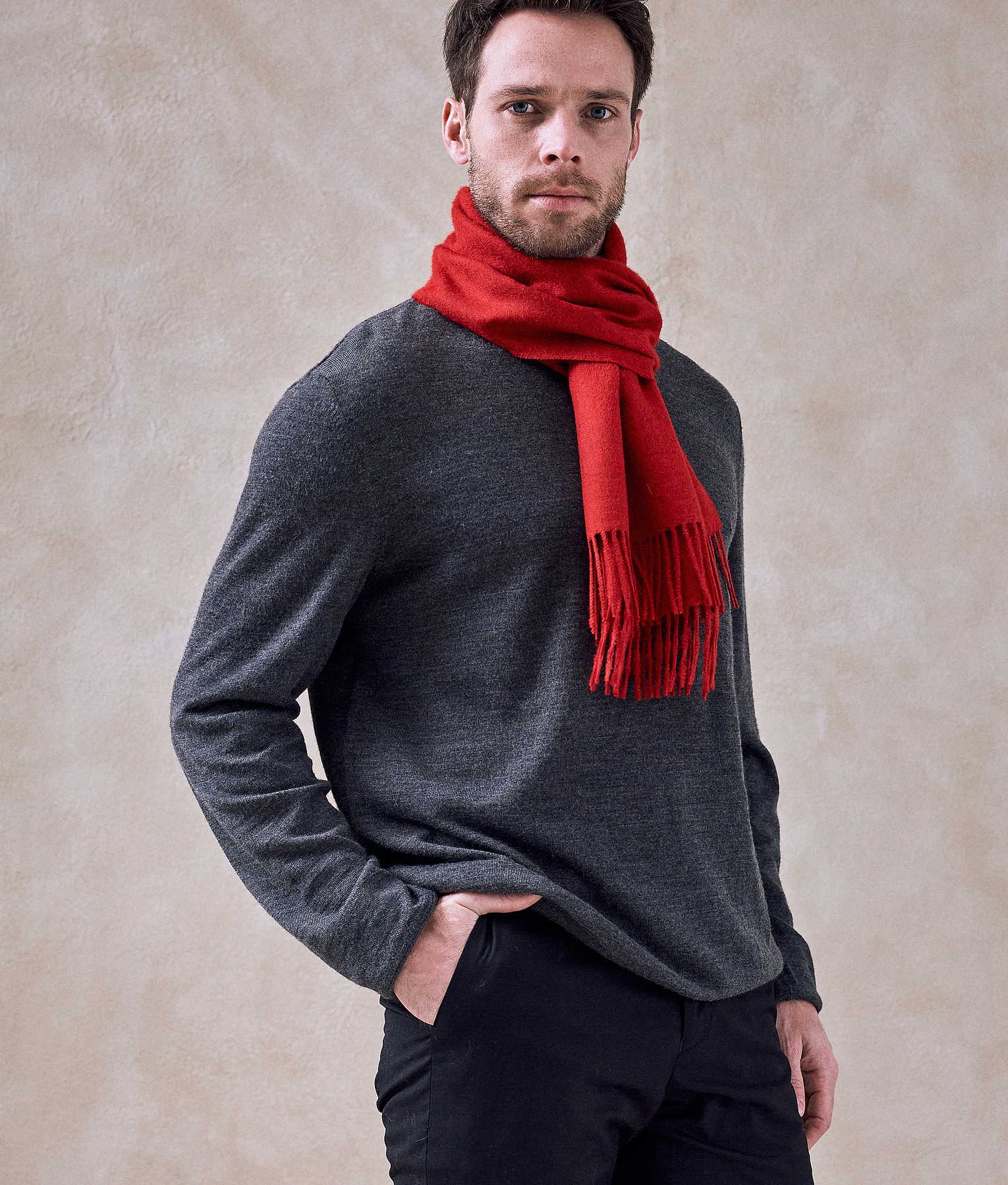 Baby Premium Brushed Scarf - Pompeian Red