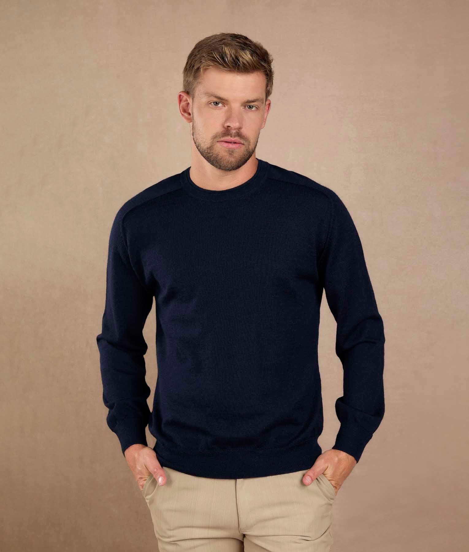 Classic Navy Crew Neck Sweater