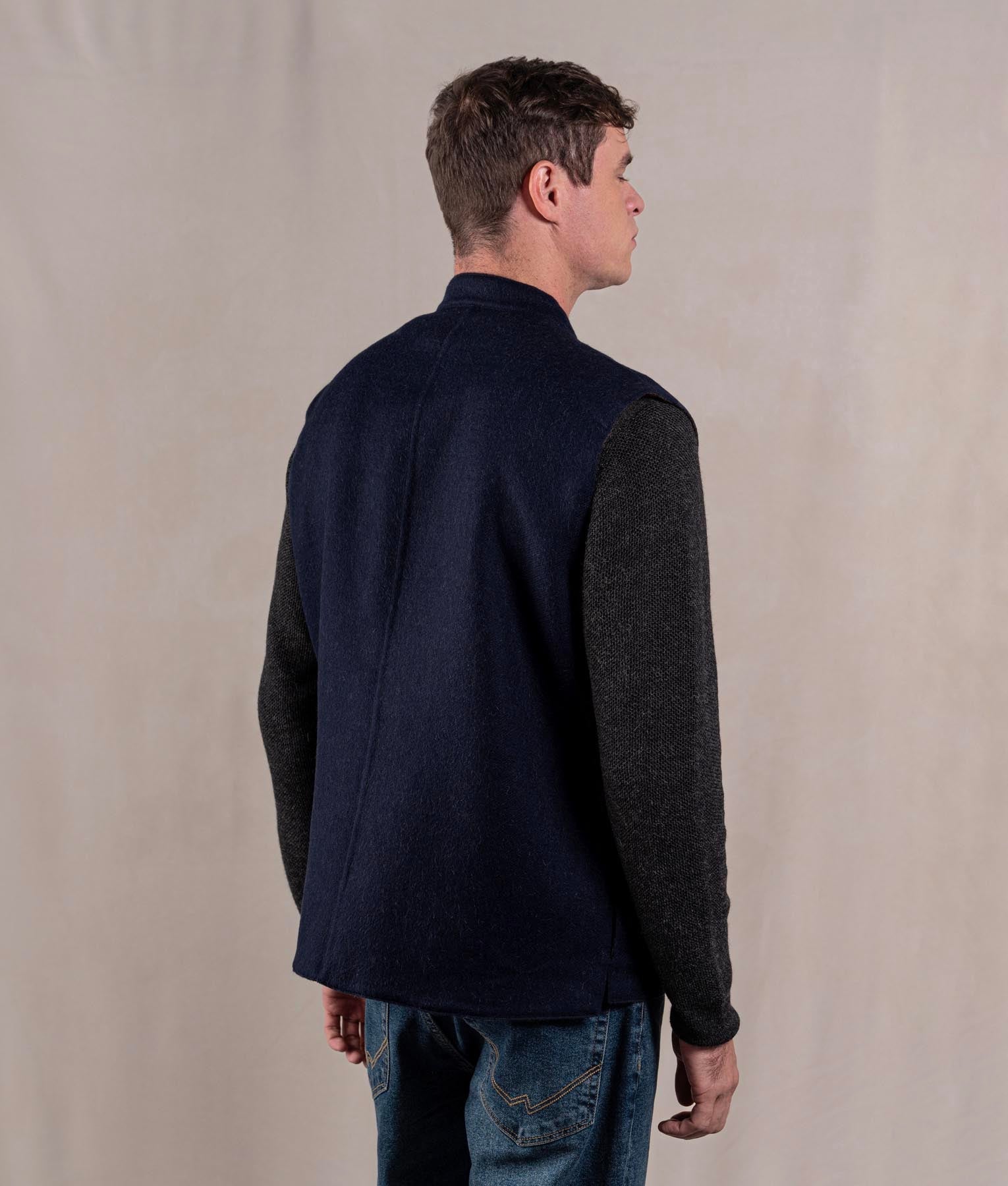 Man Vest - Navy Blue And Cacao