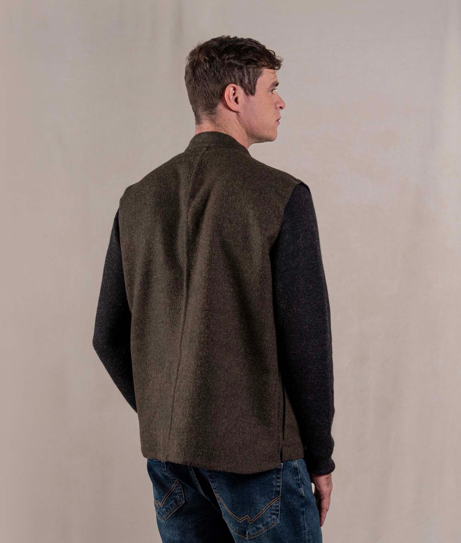Man Vest - Navy Blue And Cacao
