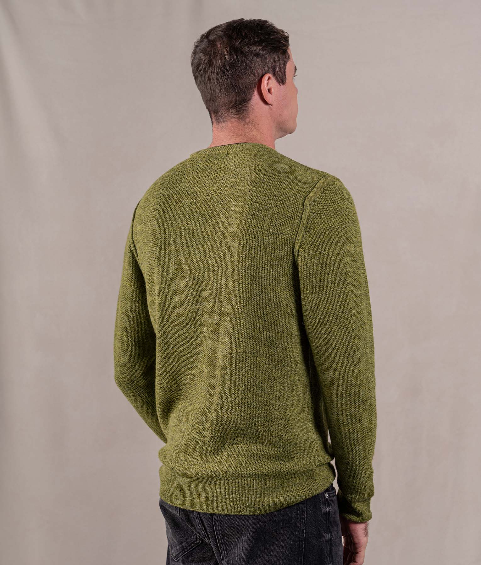 Basic Honey Comb Sweater - Vibrant Moss Green