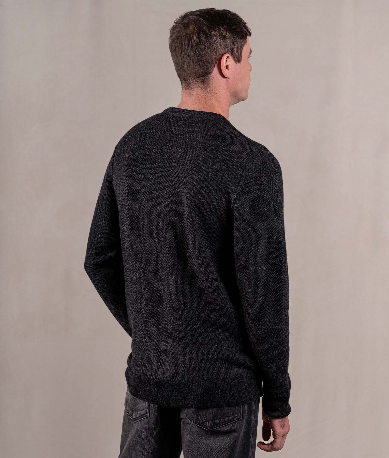 Basic Honey Comb Sweater - Dark Graphite Gray