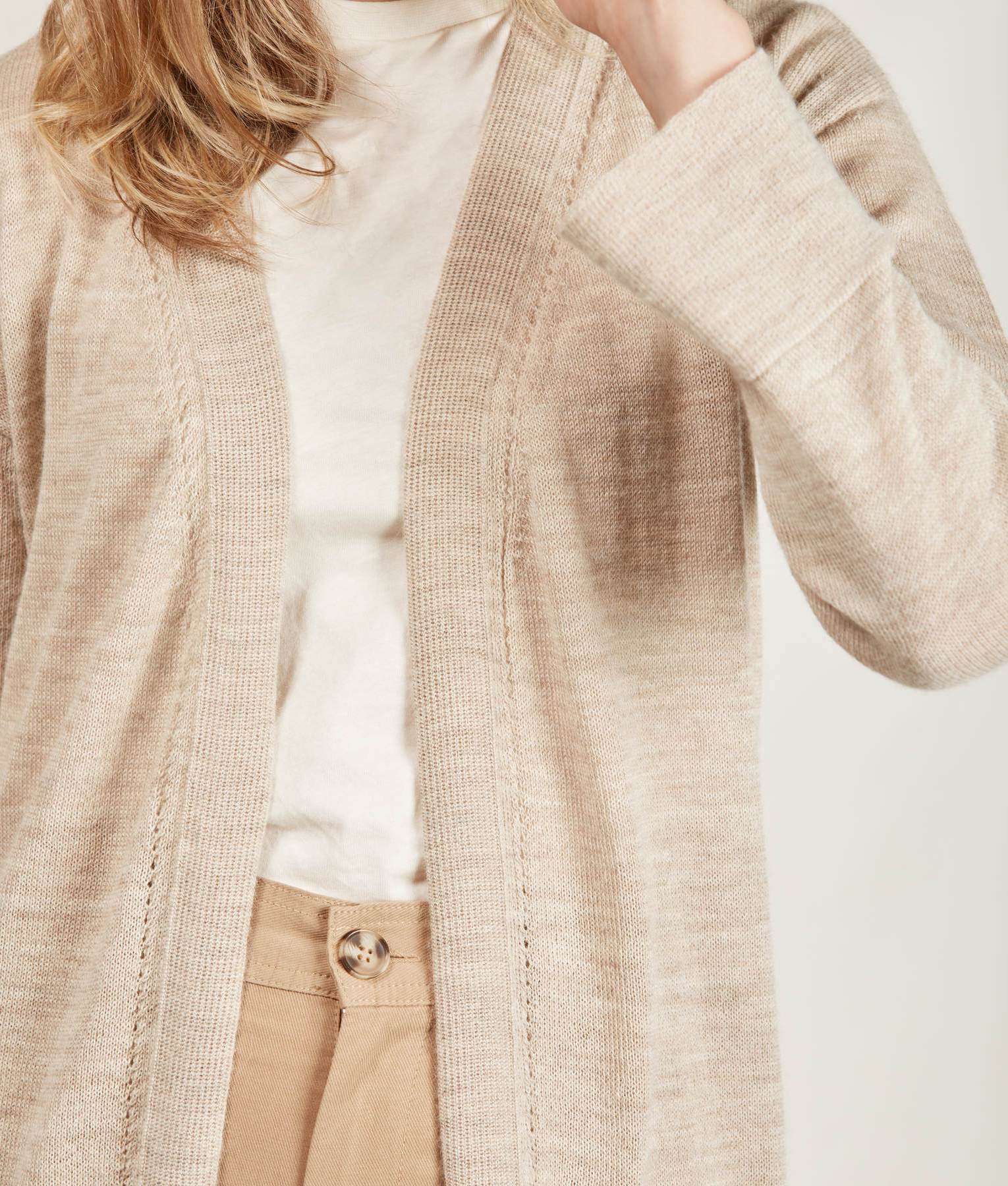 Organic Alpaca Long Belted Jersey Cardigan