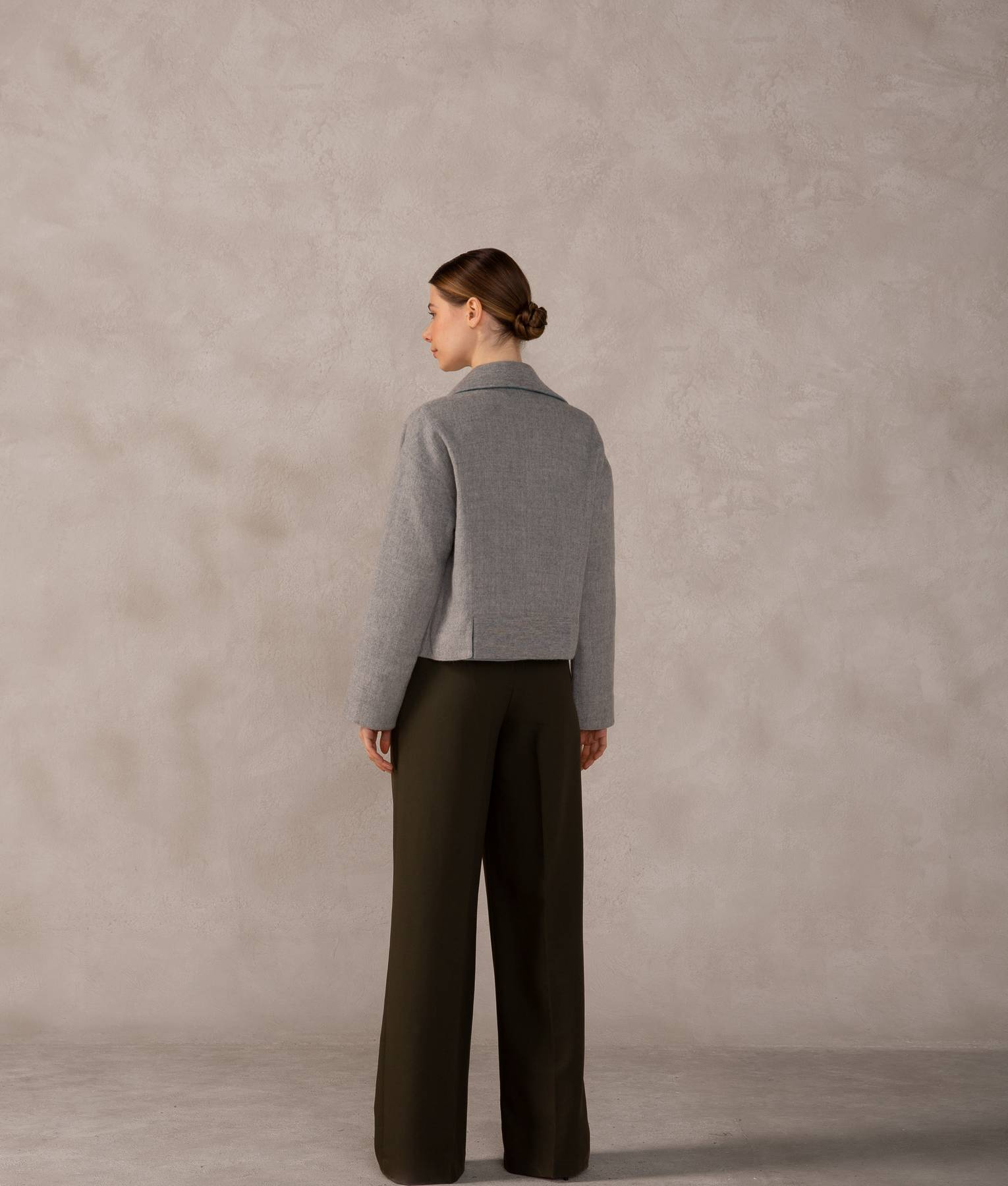 Reversible Short Jacket - Aquamarine And Gray