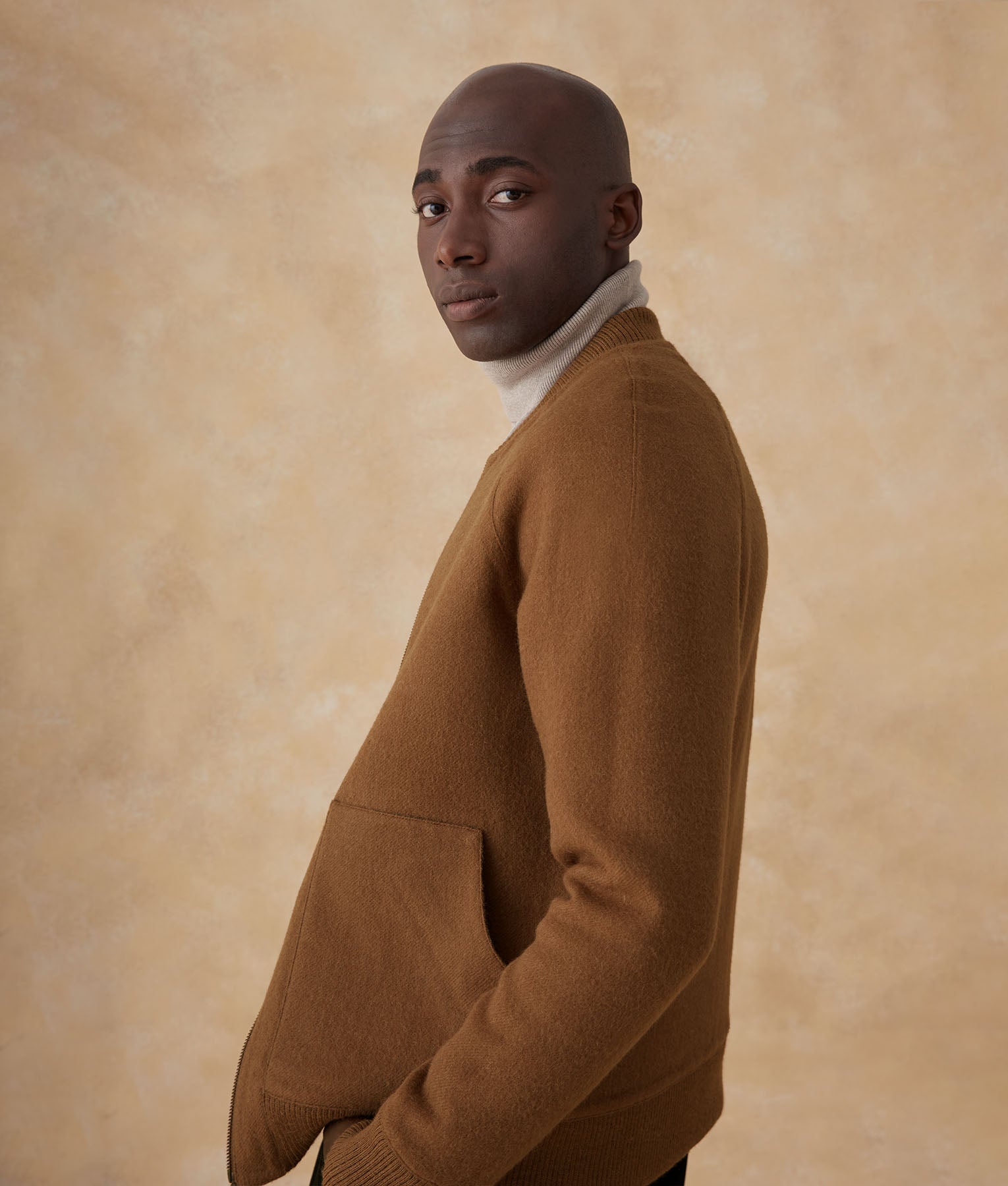 Reversible Baby Alpaca Bomber Jacket