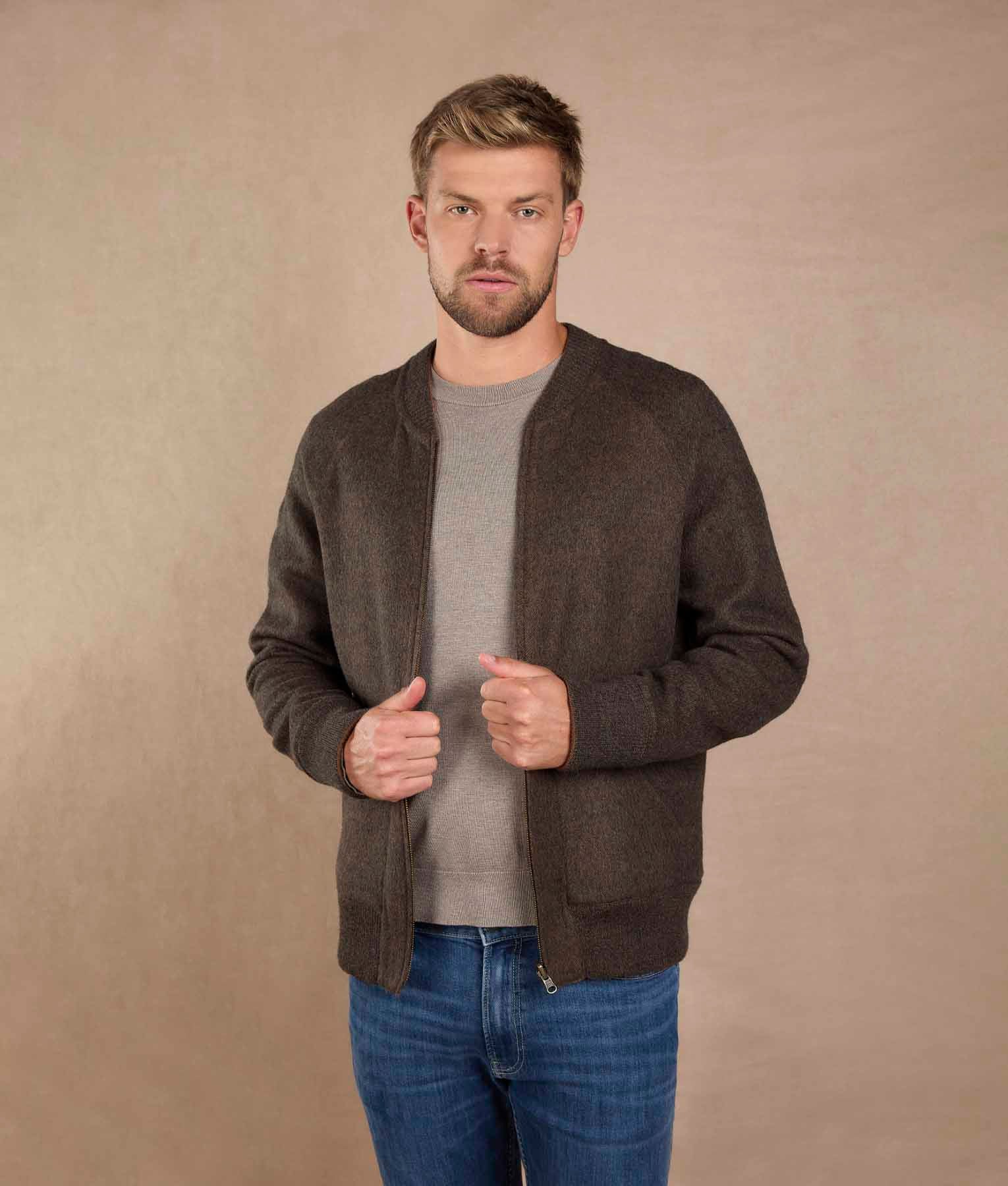 Reversible Baby Alpaca Bomber Jacket