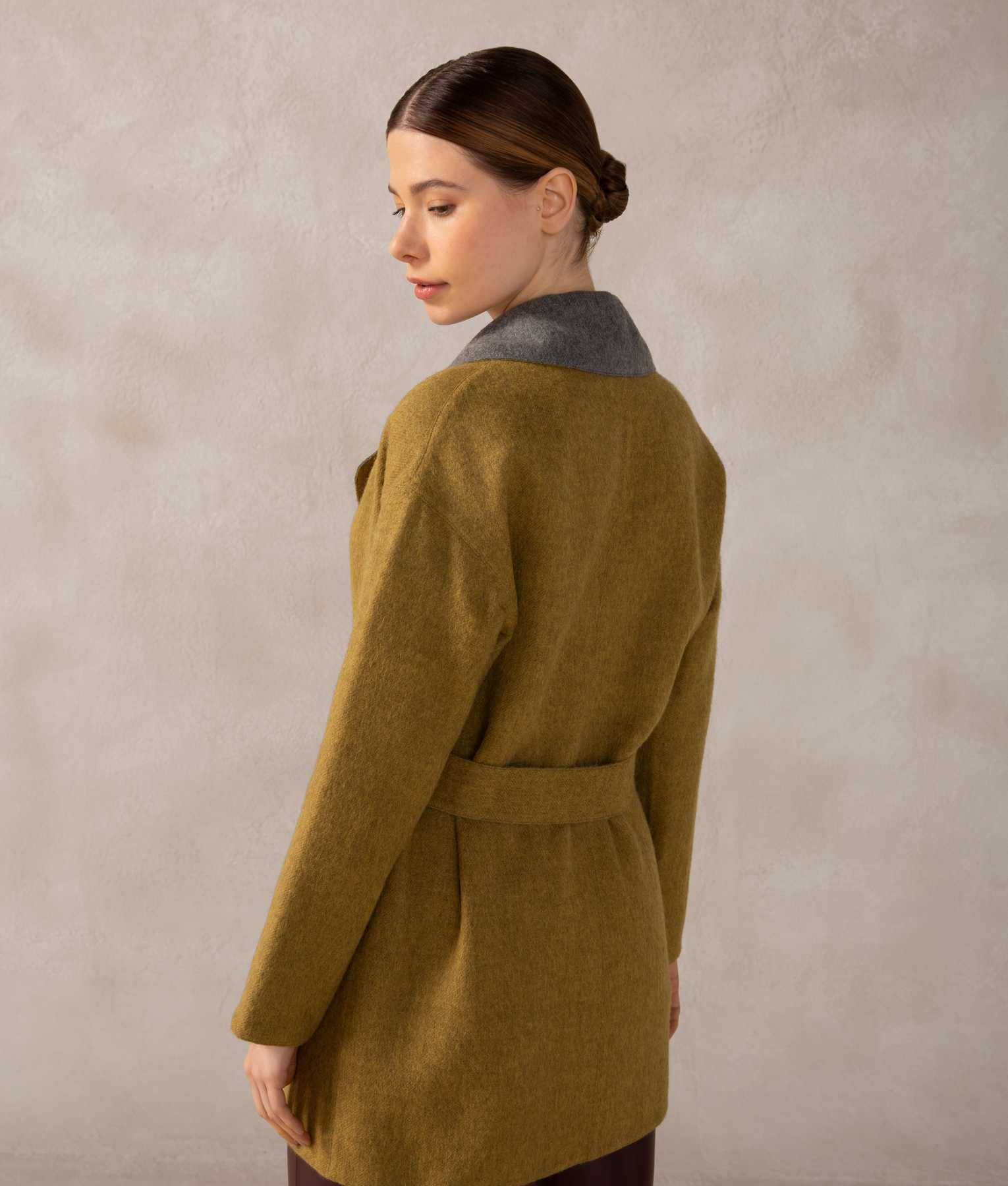 Reversible Wrap Coat - Gadget Gray And Olivenite
