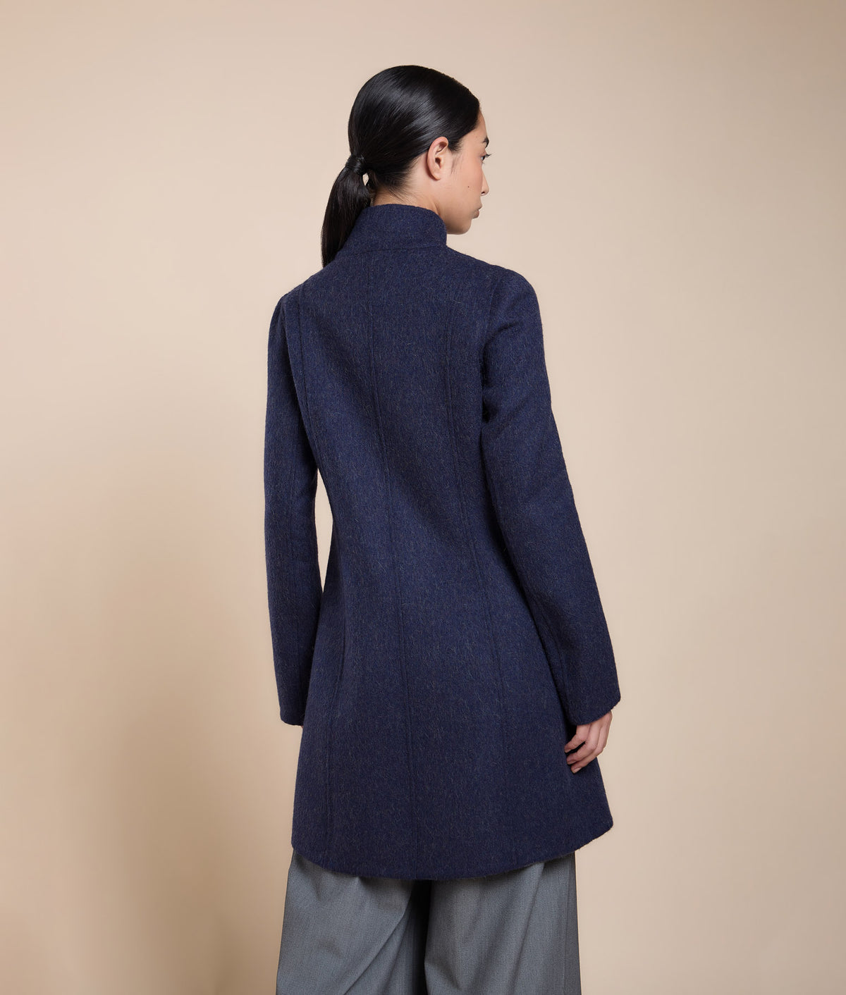 Reversible Baby Alpaca Soft Coat Blue
