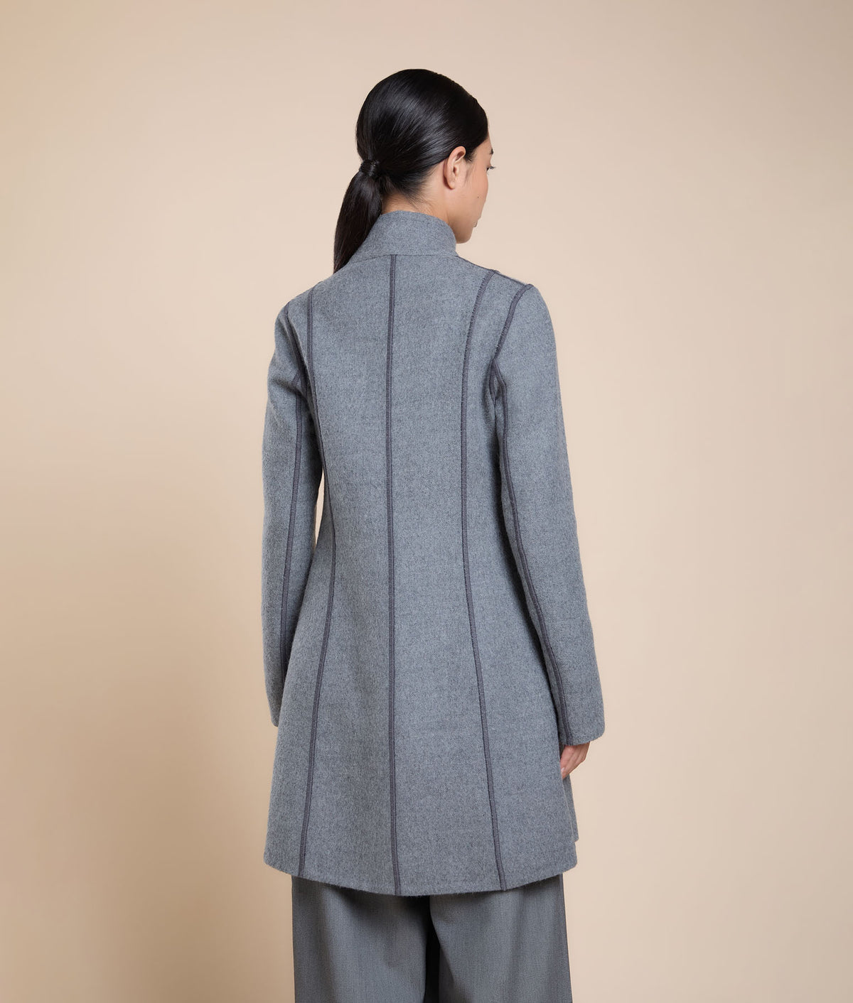 Reversible Baby Alpaca Soft Coat Blue