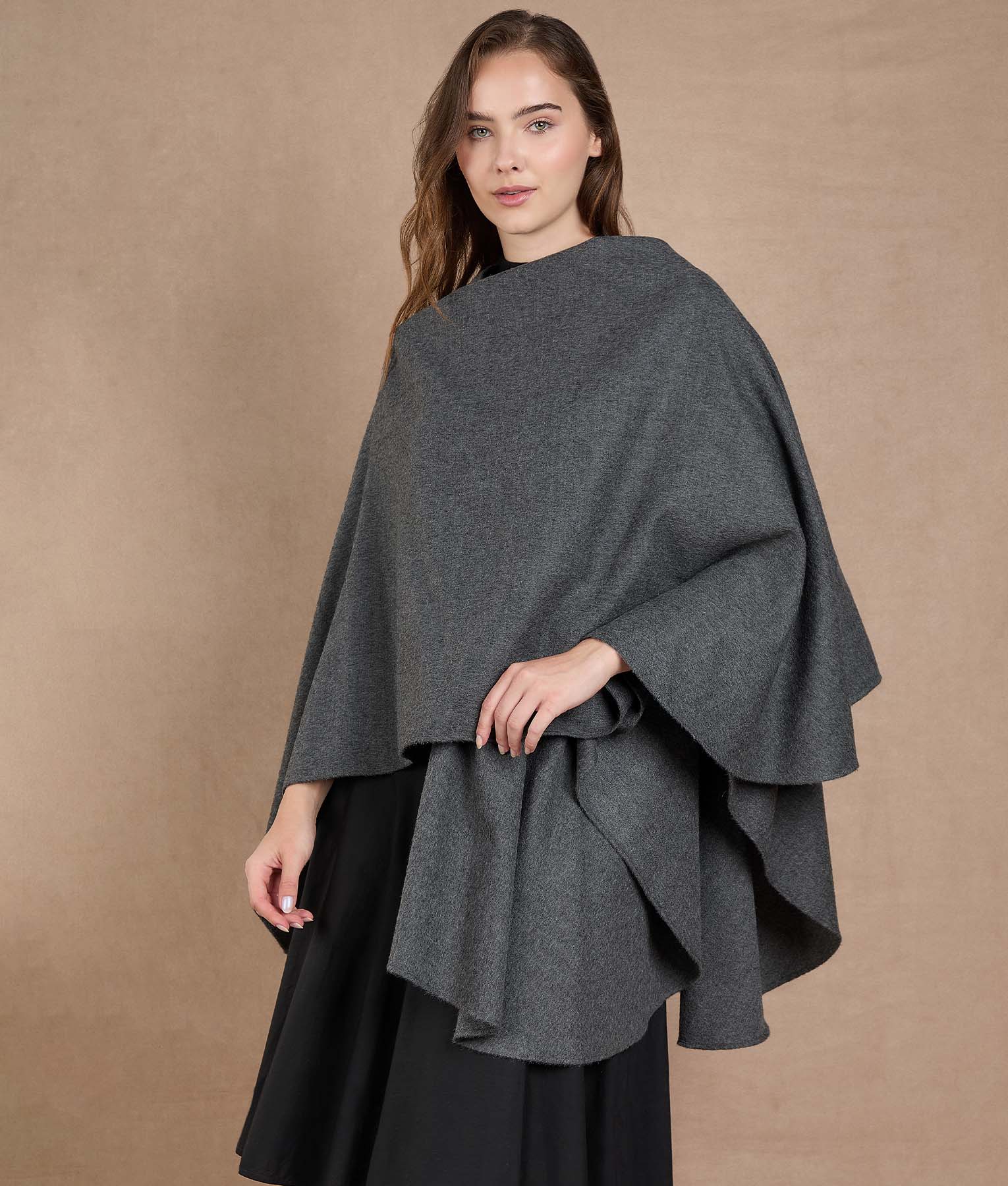 Ruana Baby Alpaca - Smoked Pearl