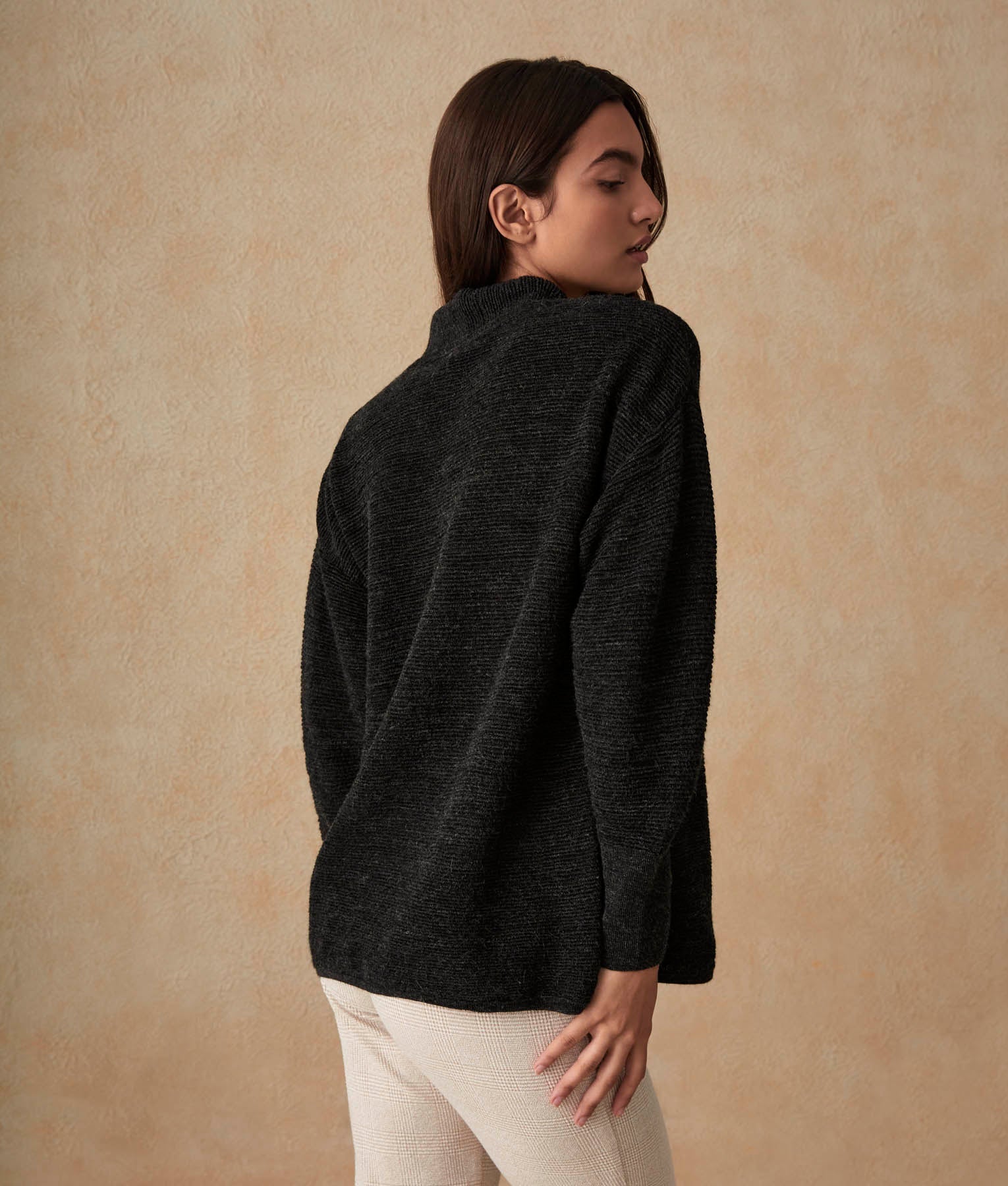 A Shape V Neck Tunic - Pirate Black