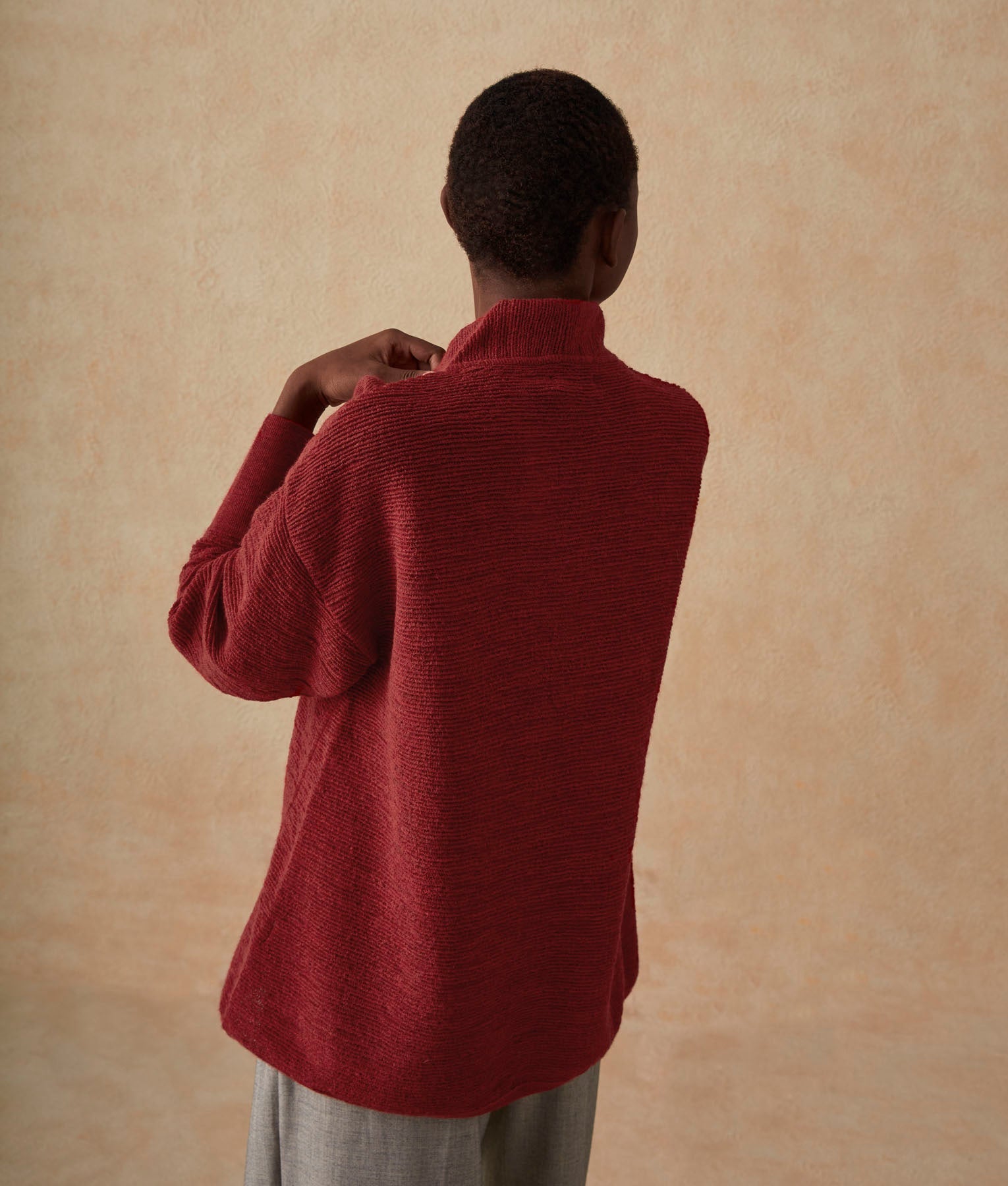 A Shape V Neck Tunic - Pompeian Red