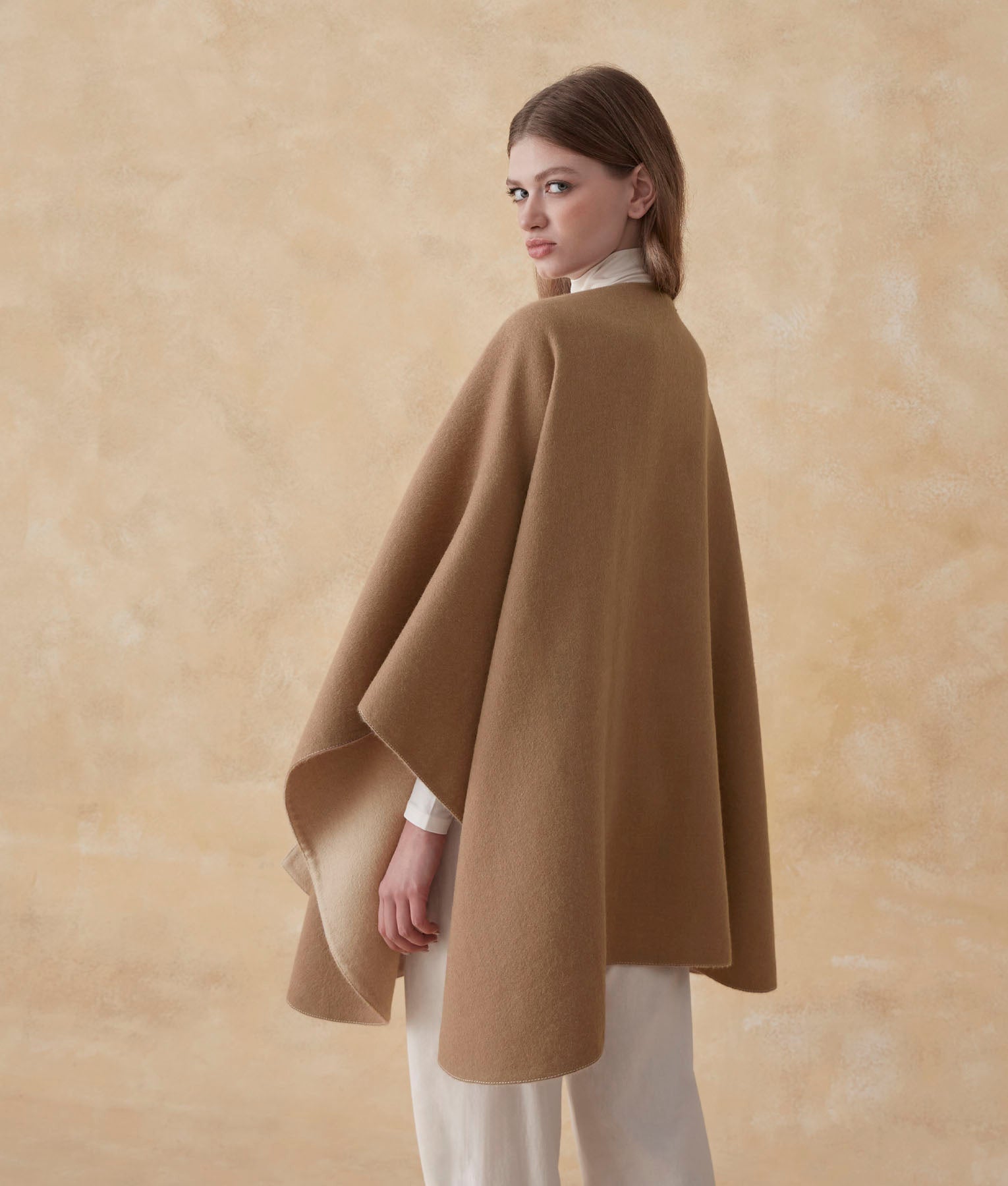 Reversible Soft Cape - Tobacco And Peyote Brown