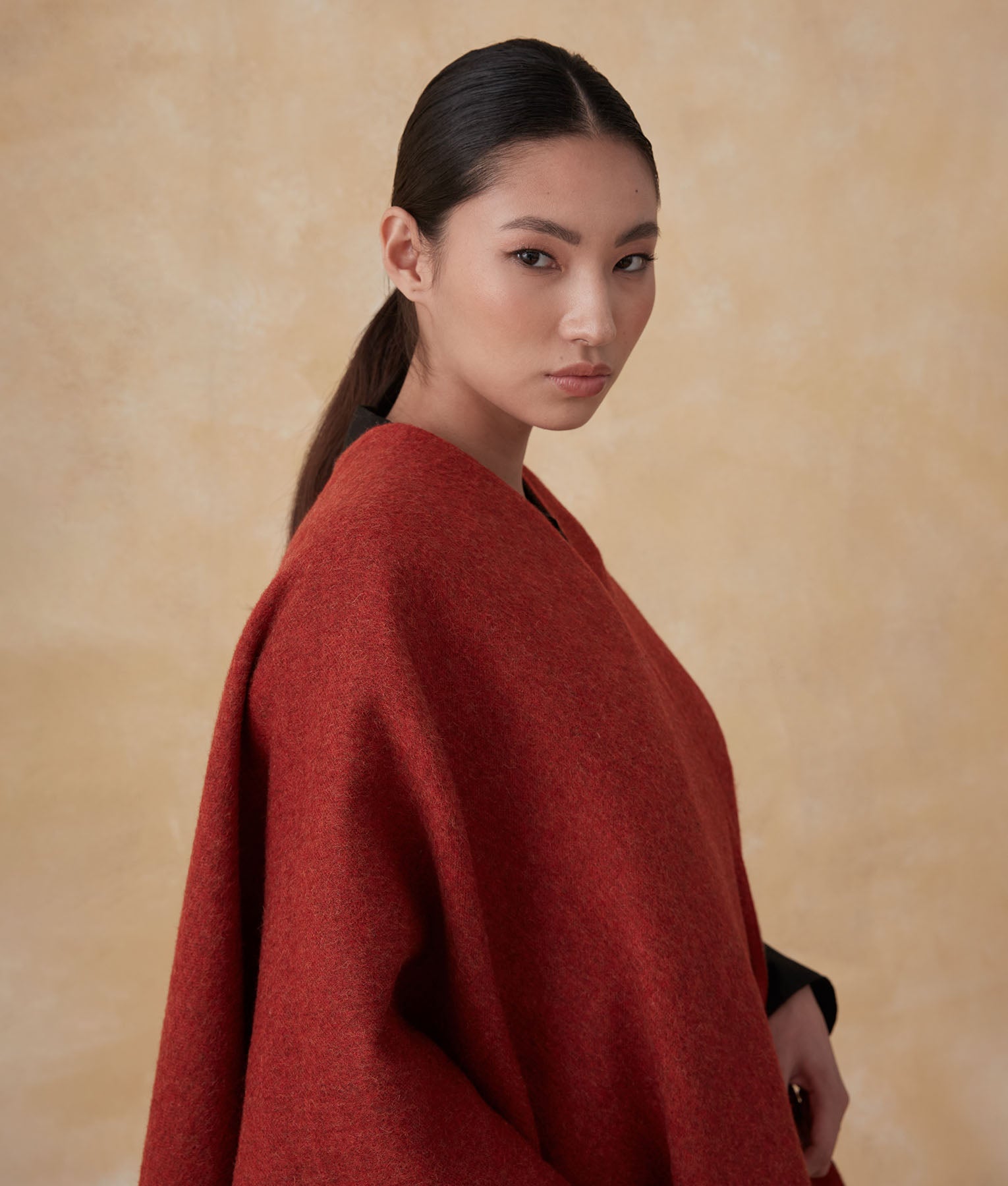 Reversible Soft Cape - Frost Gray And Mars Red
