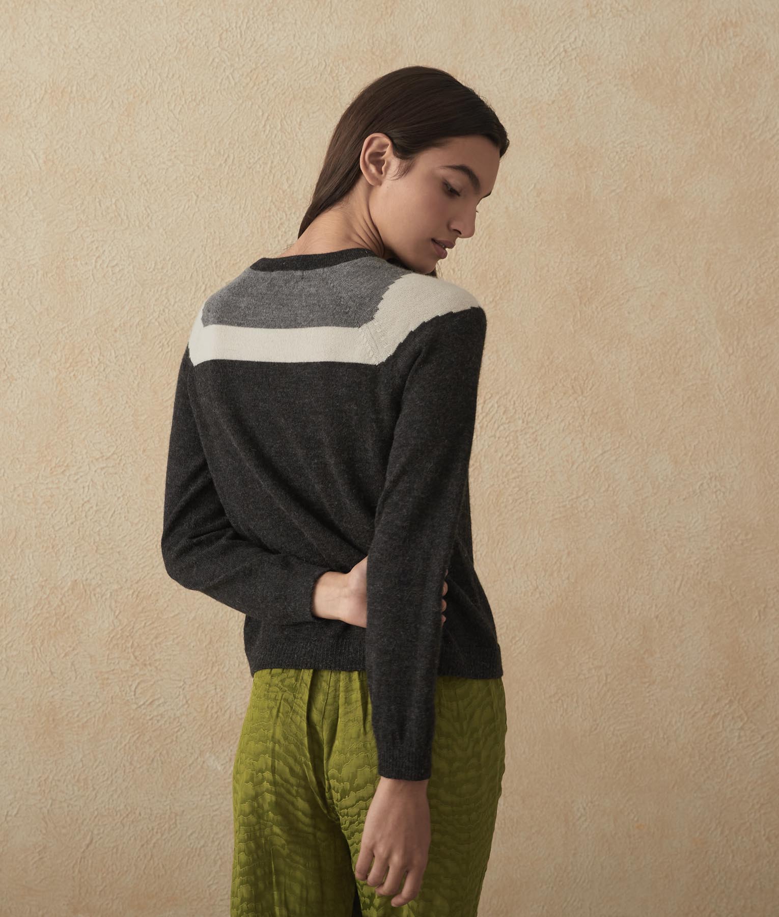 Intarsia Yoked Sweater