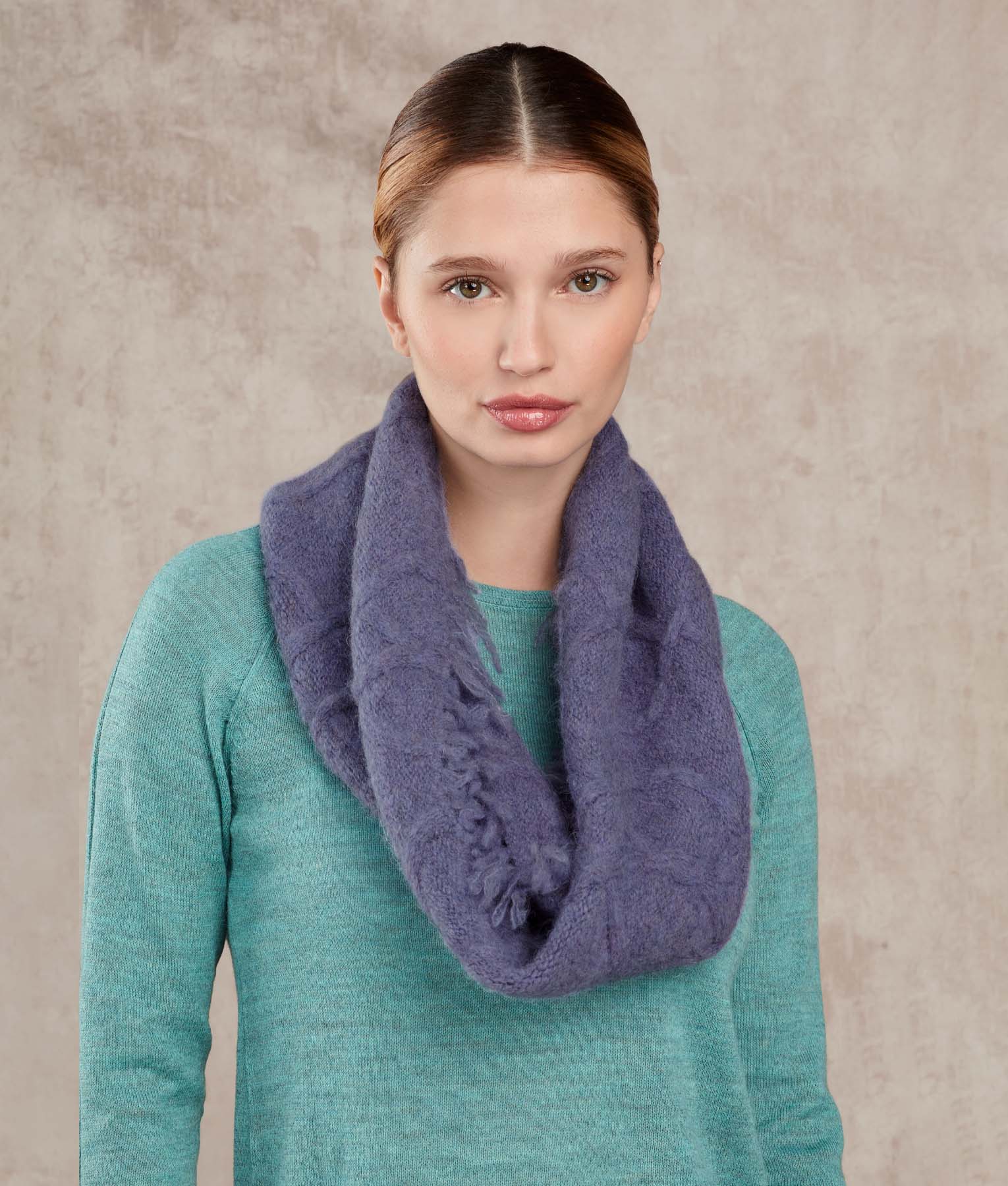 Aran Collar - Lilac Melange