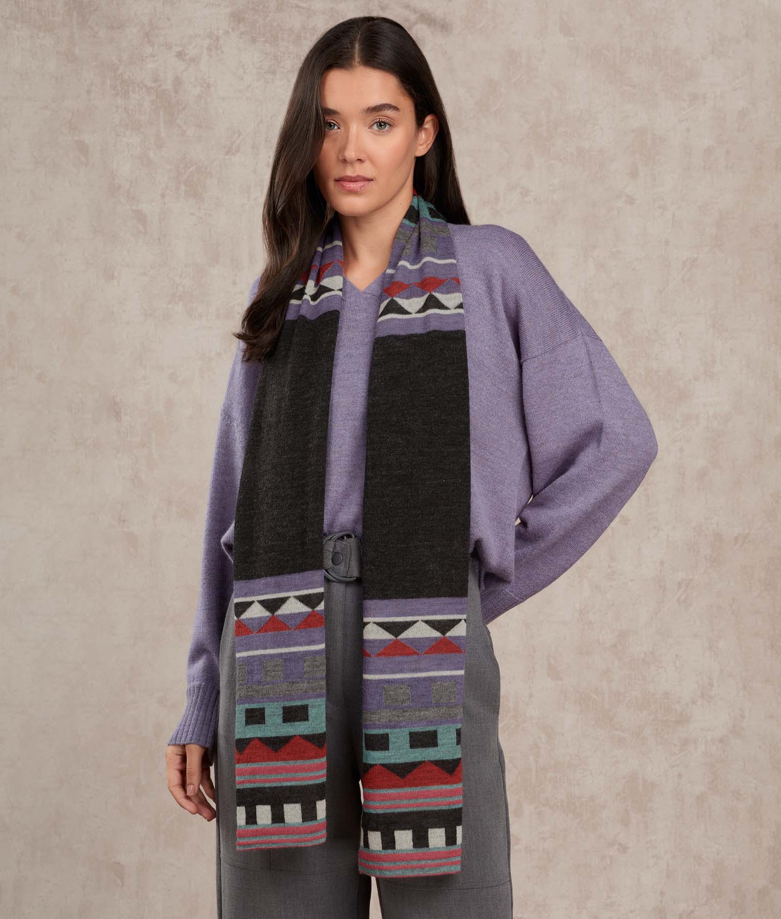El Pontro Scarf - Licorice And Jacaranda