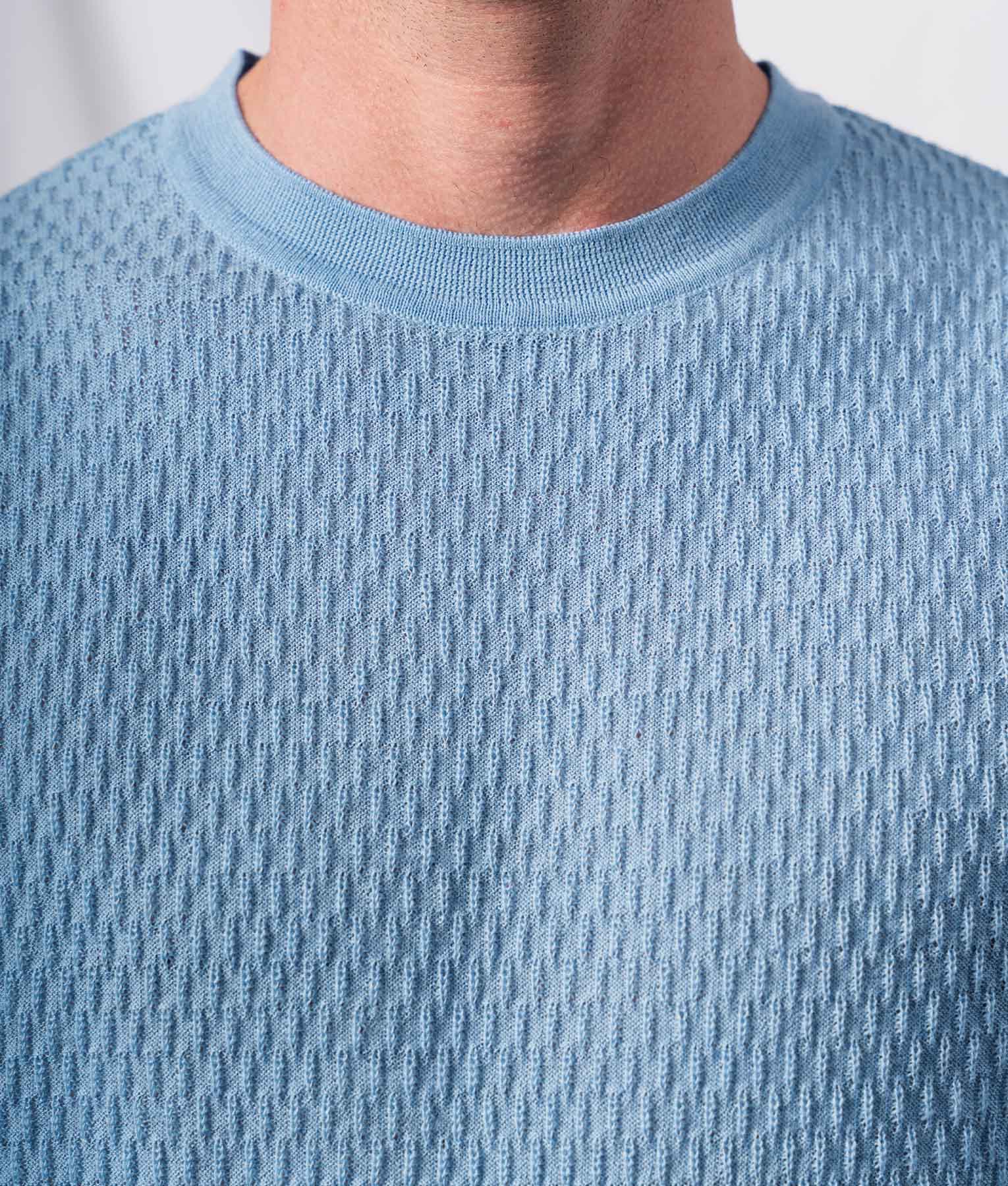 The Drops O Neck Men'S Sweater - Light Sky Blue