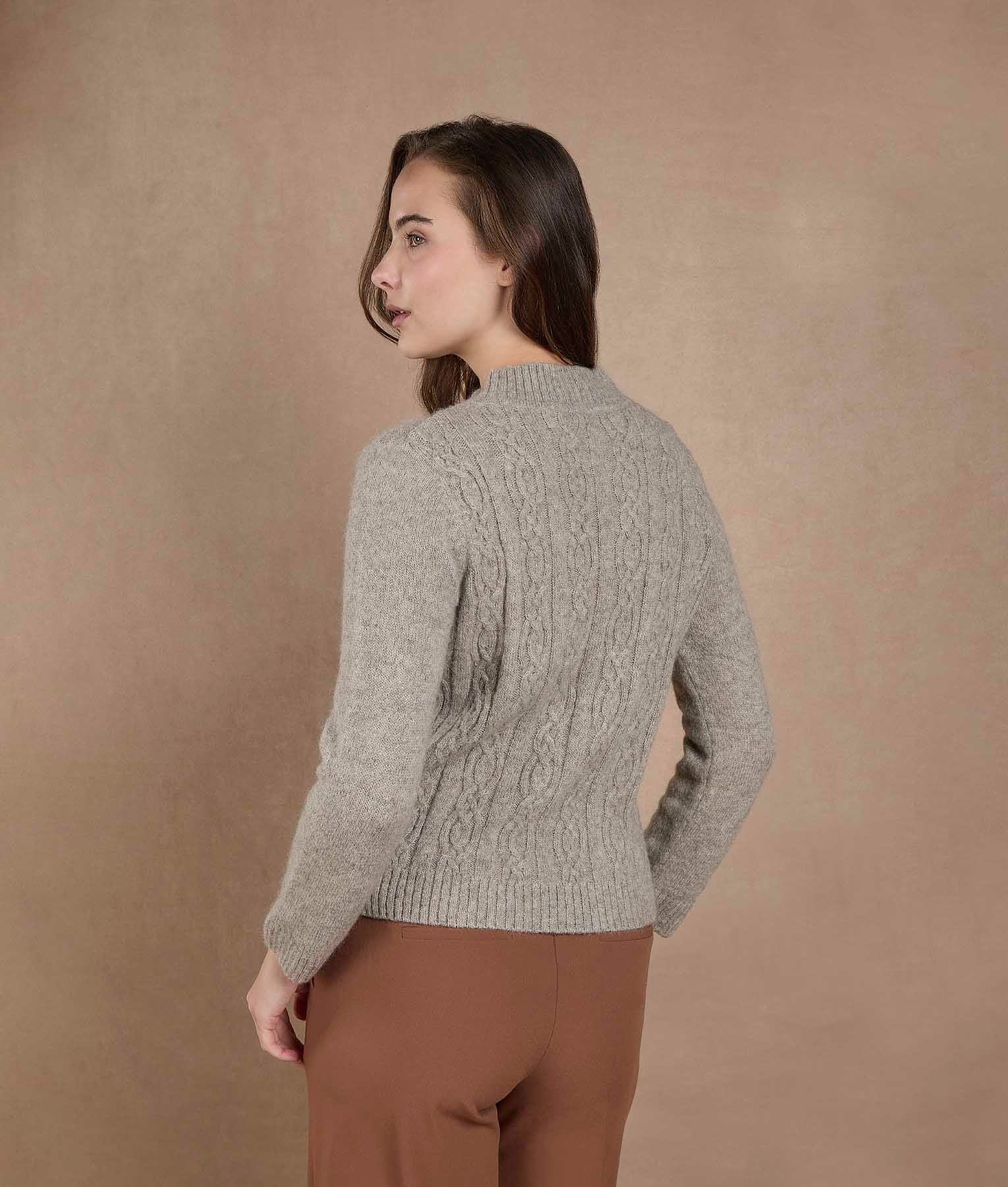 Warm Gray Turtleneck Sweater