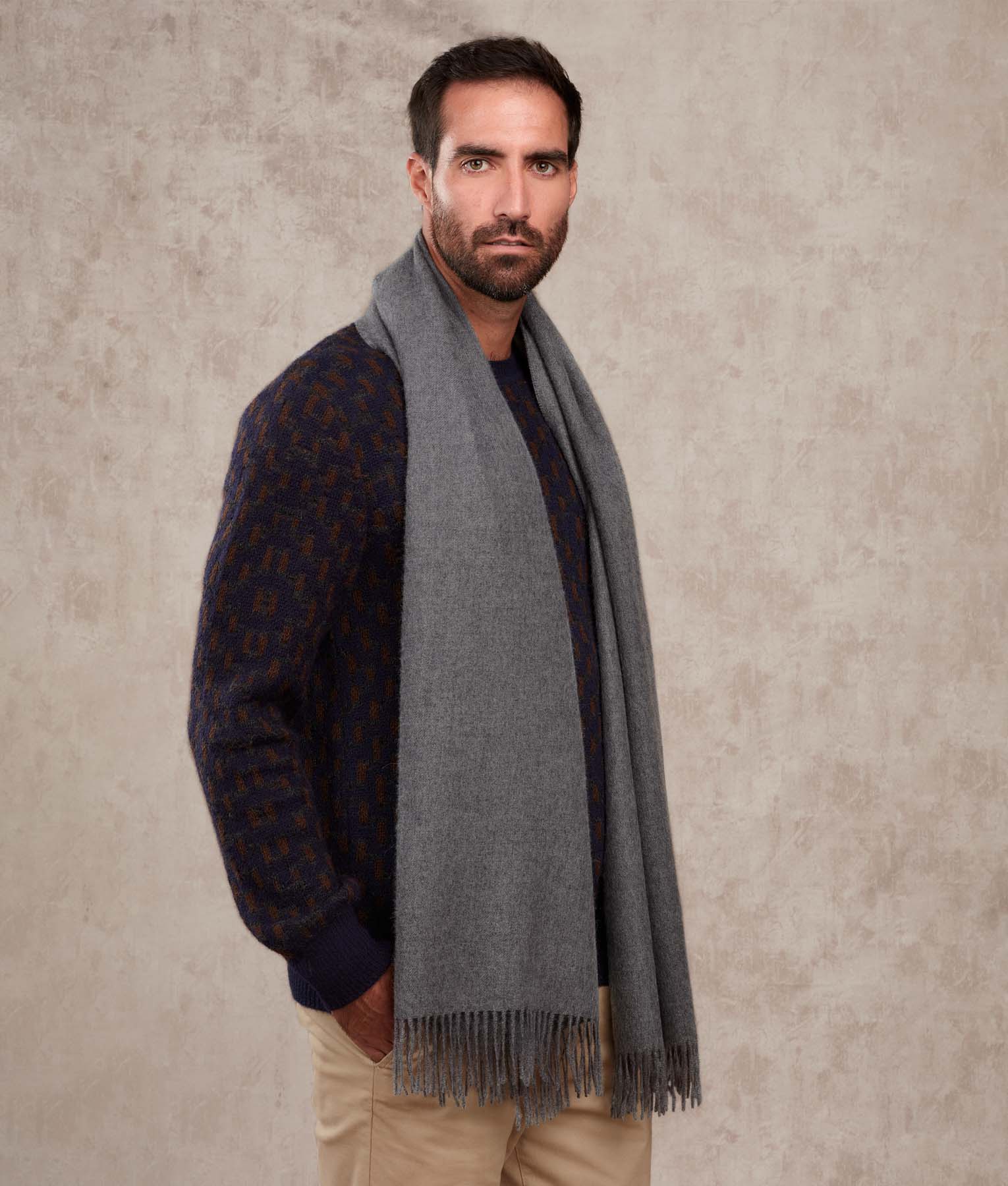 Brushed Shawl - December Sky Grey