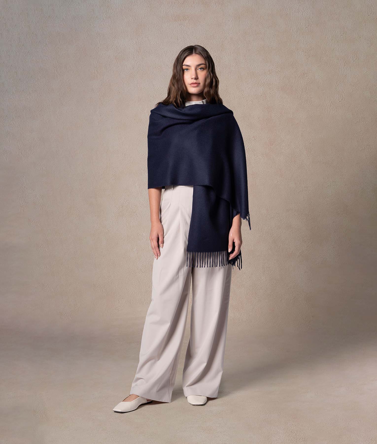 Premium Shawl - Navy Blue