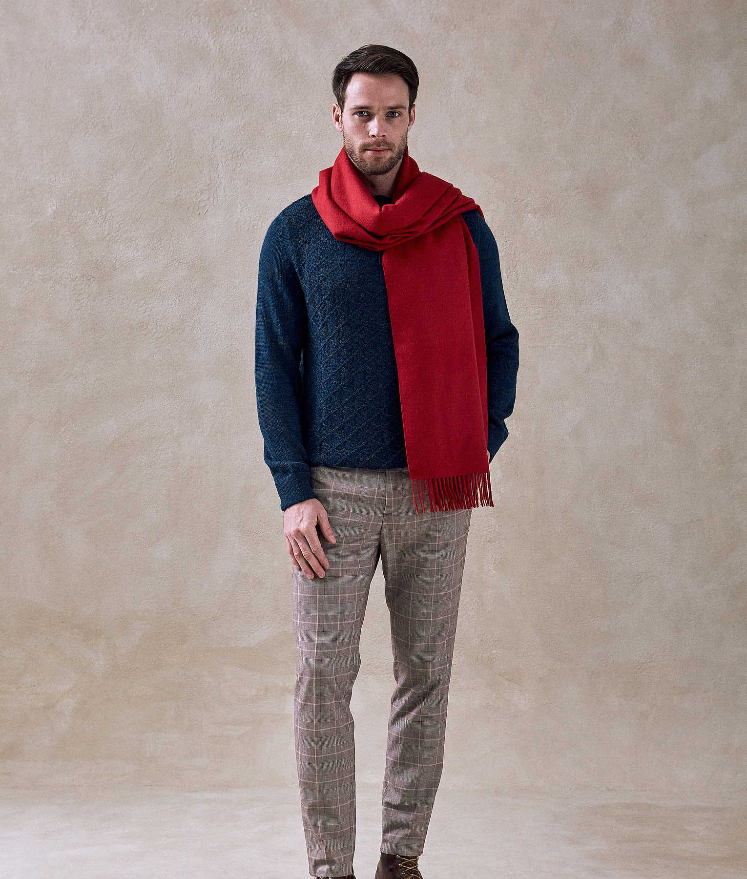 Premium Shawl - Pompeian Red