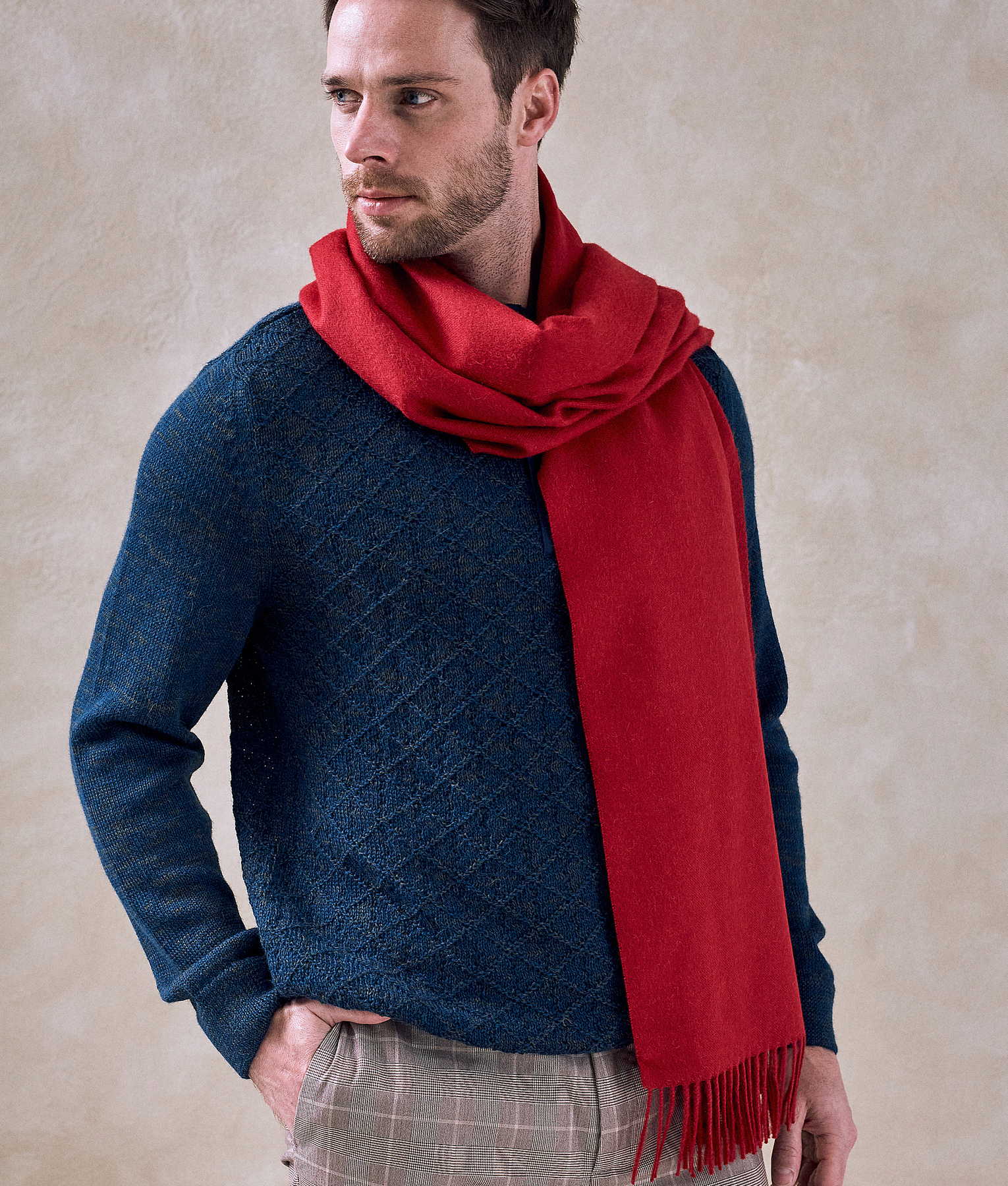 Premium Shawl - Pompeian Red