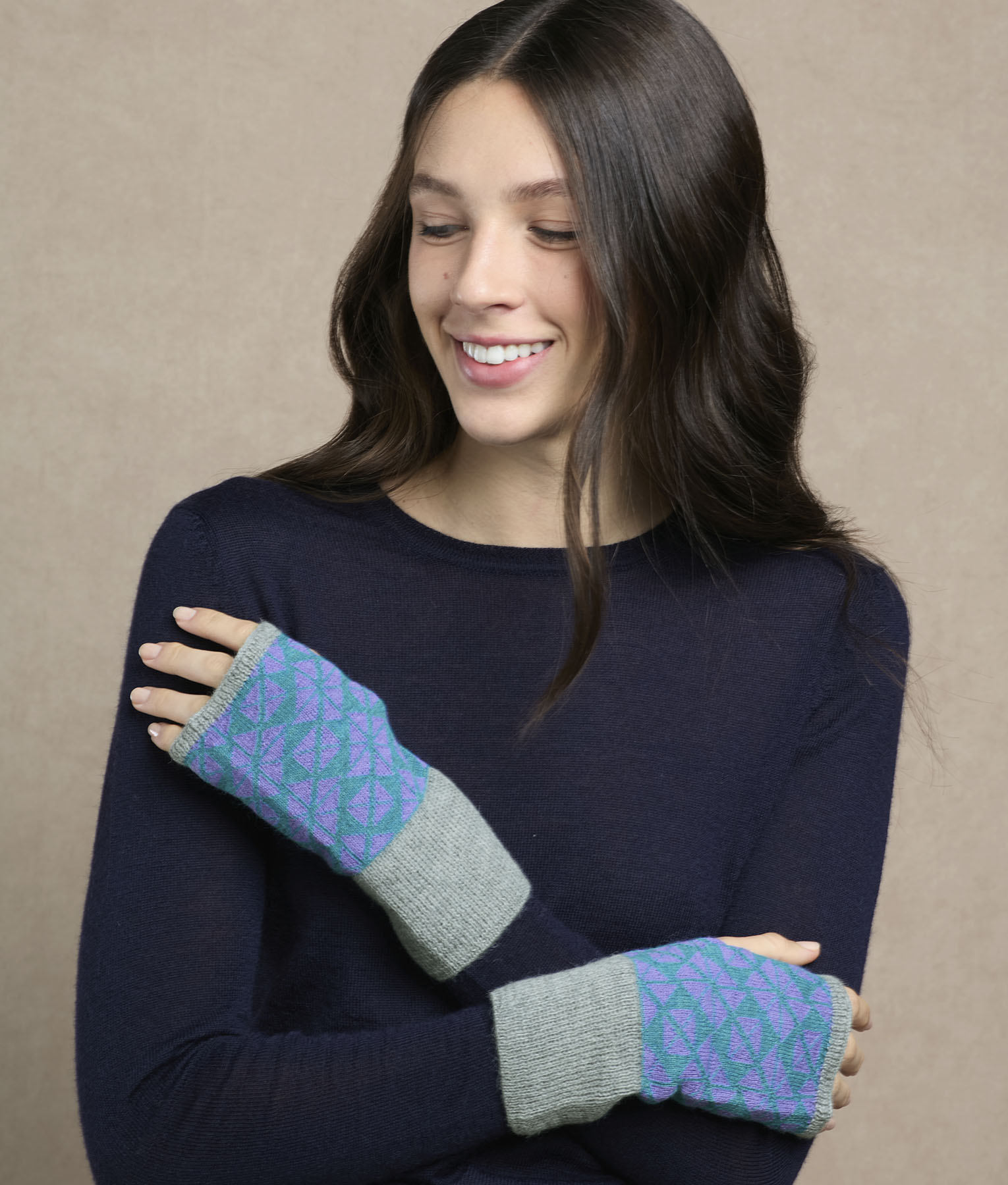 Flowers Reversible Mittens