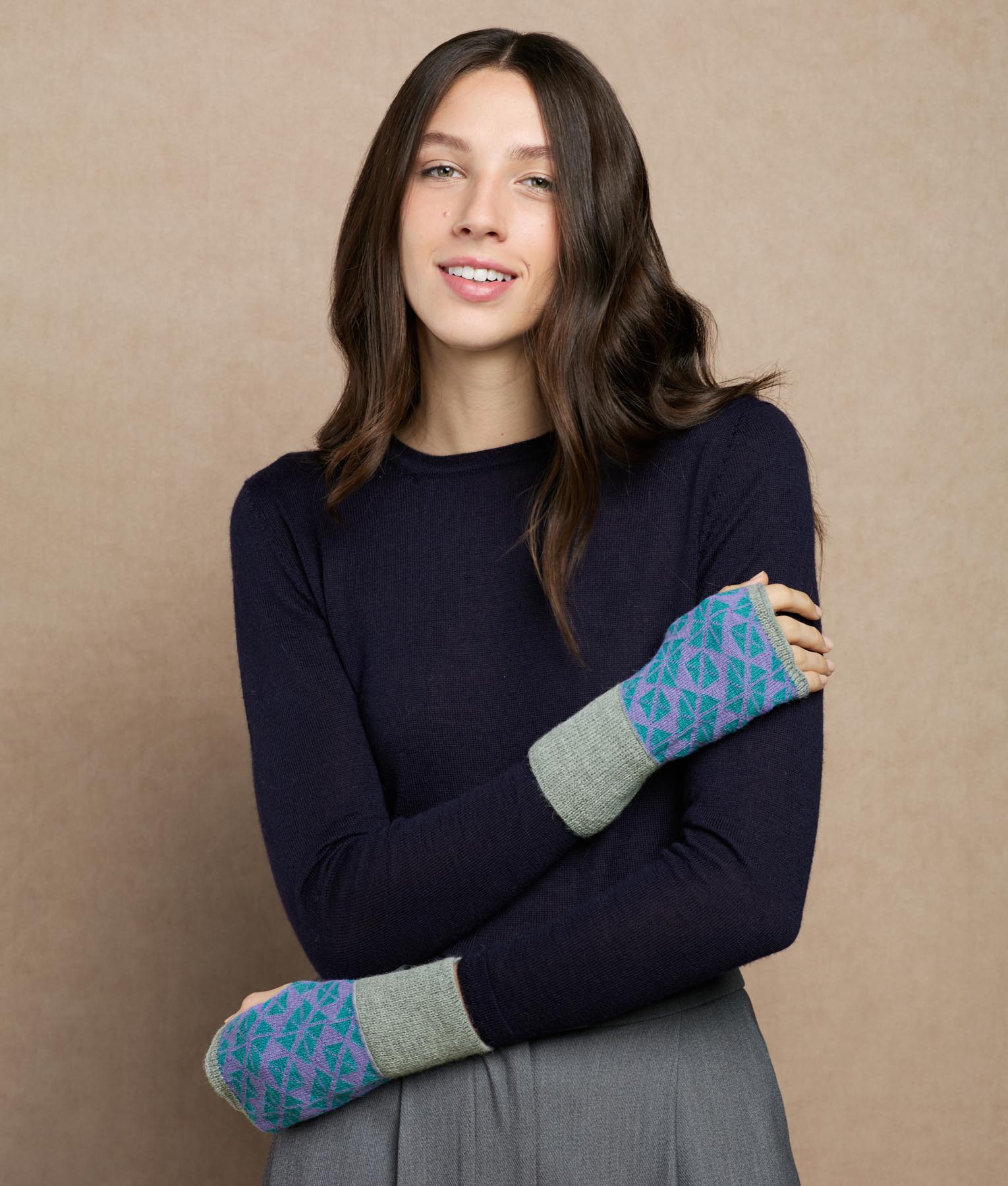 Flowers Reversible Mittens
