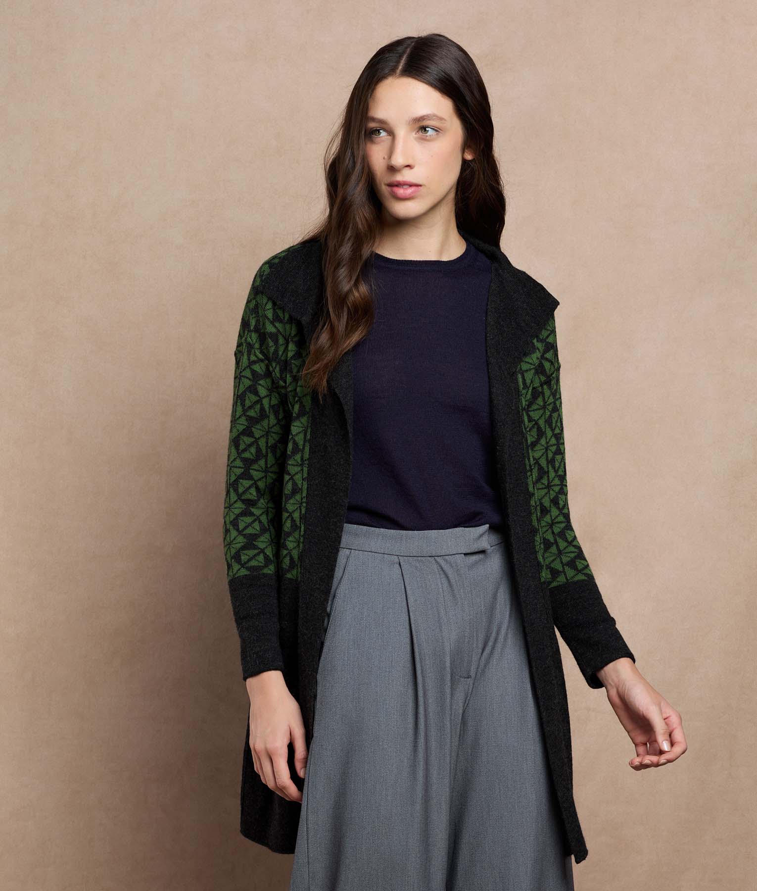 Reversible Long Cardigan