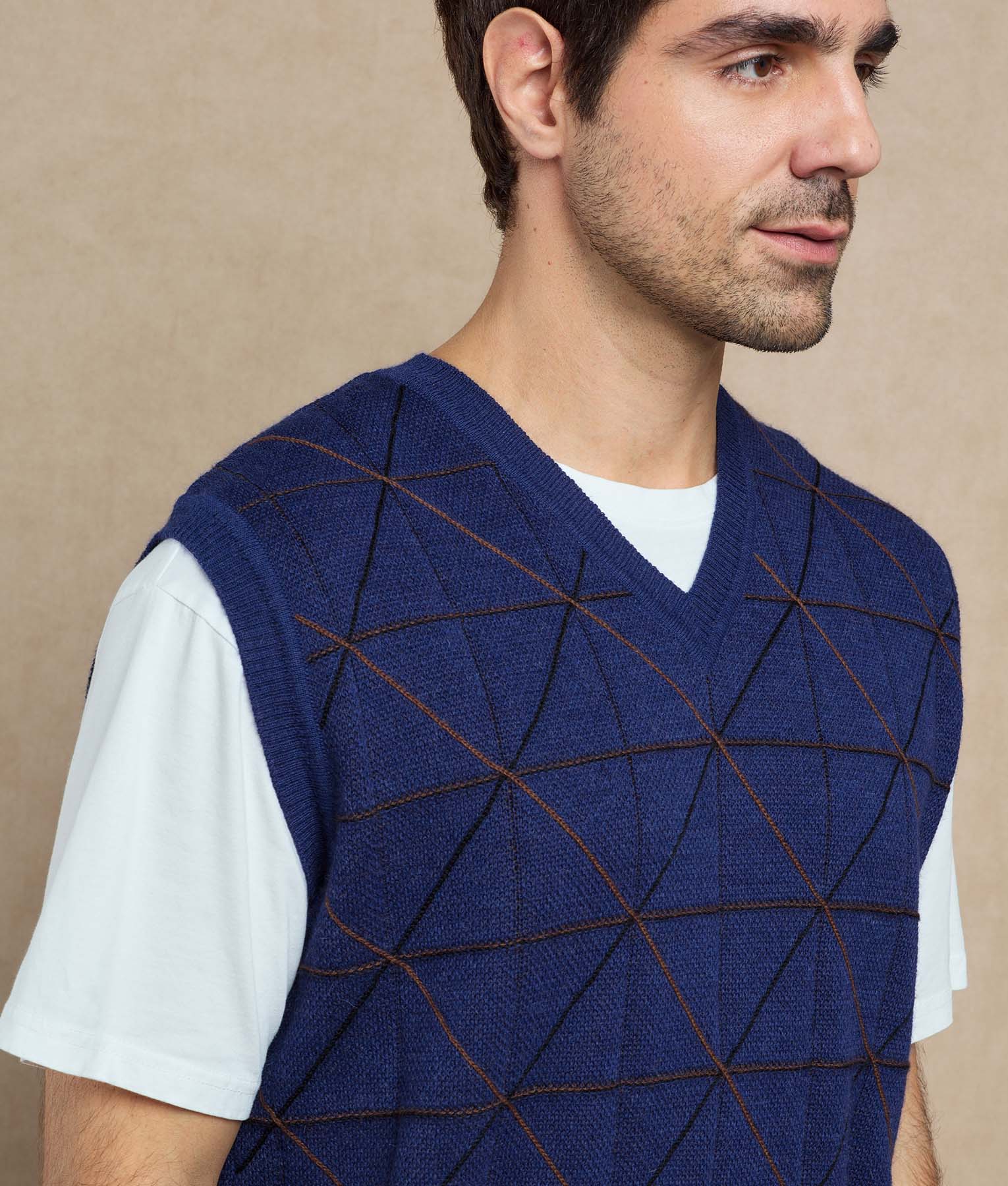 Embroidered V Neck Vest
