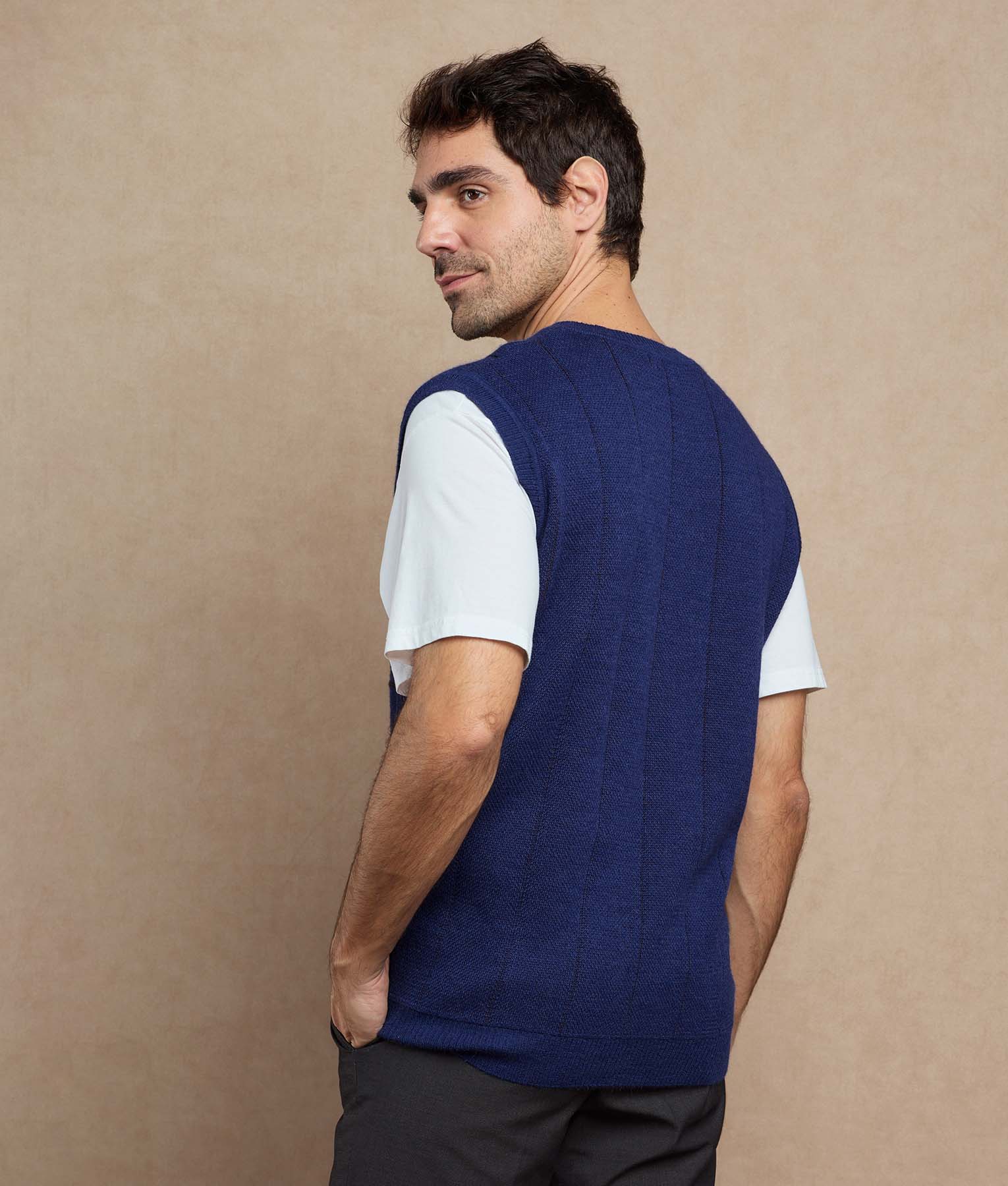 Embroidered V Neck Vest