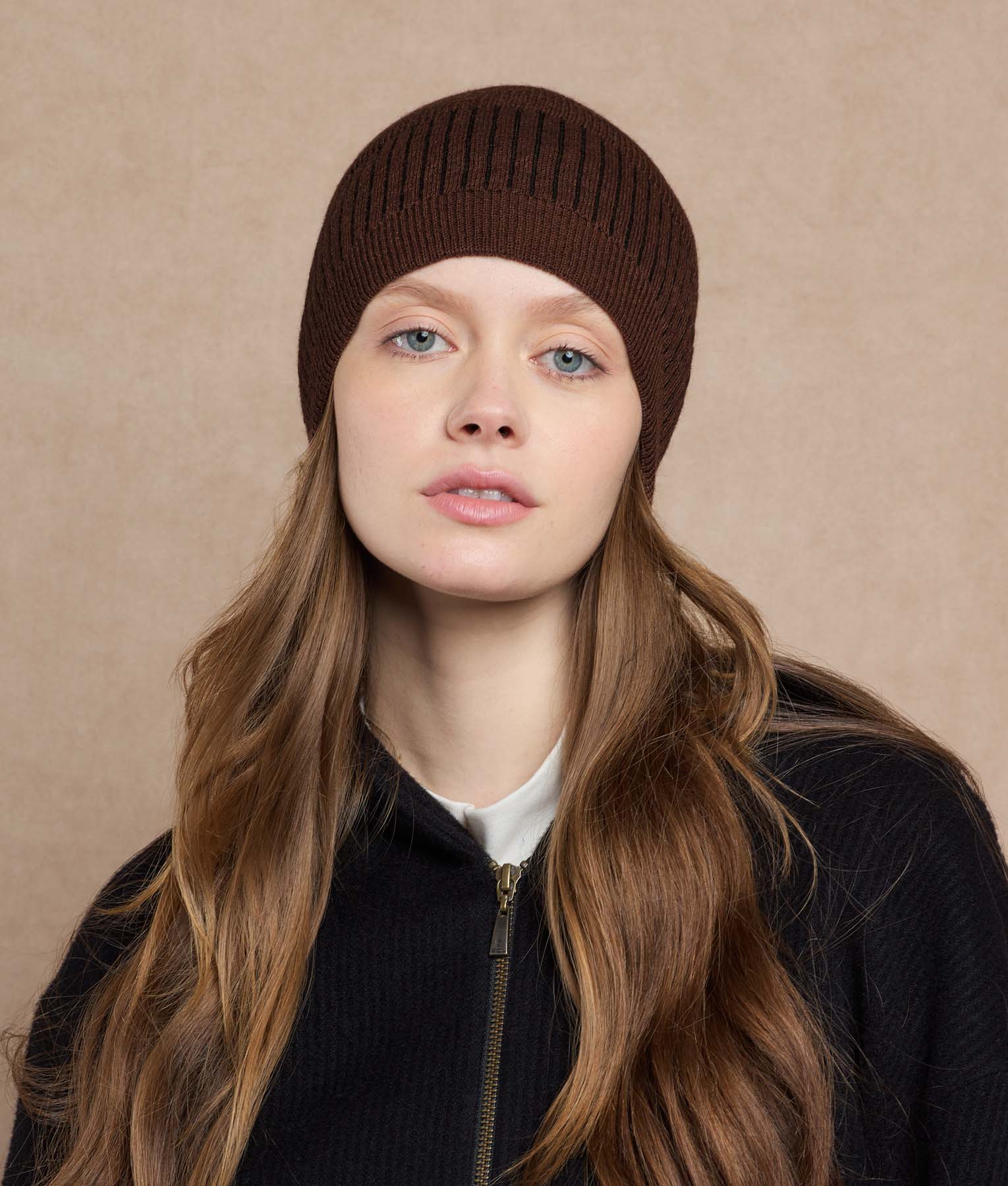 Jacquard & Ribs Reversible Beanie